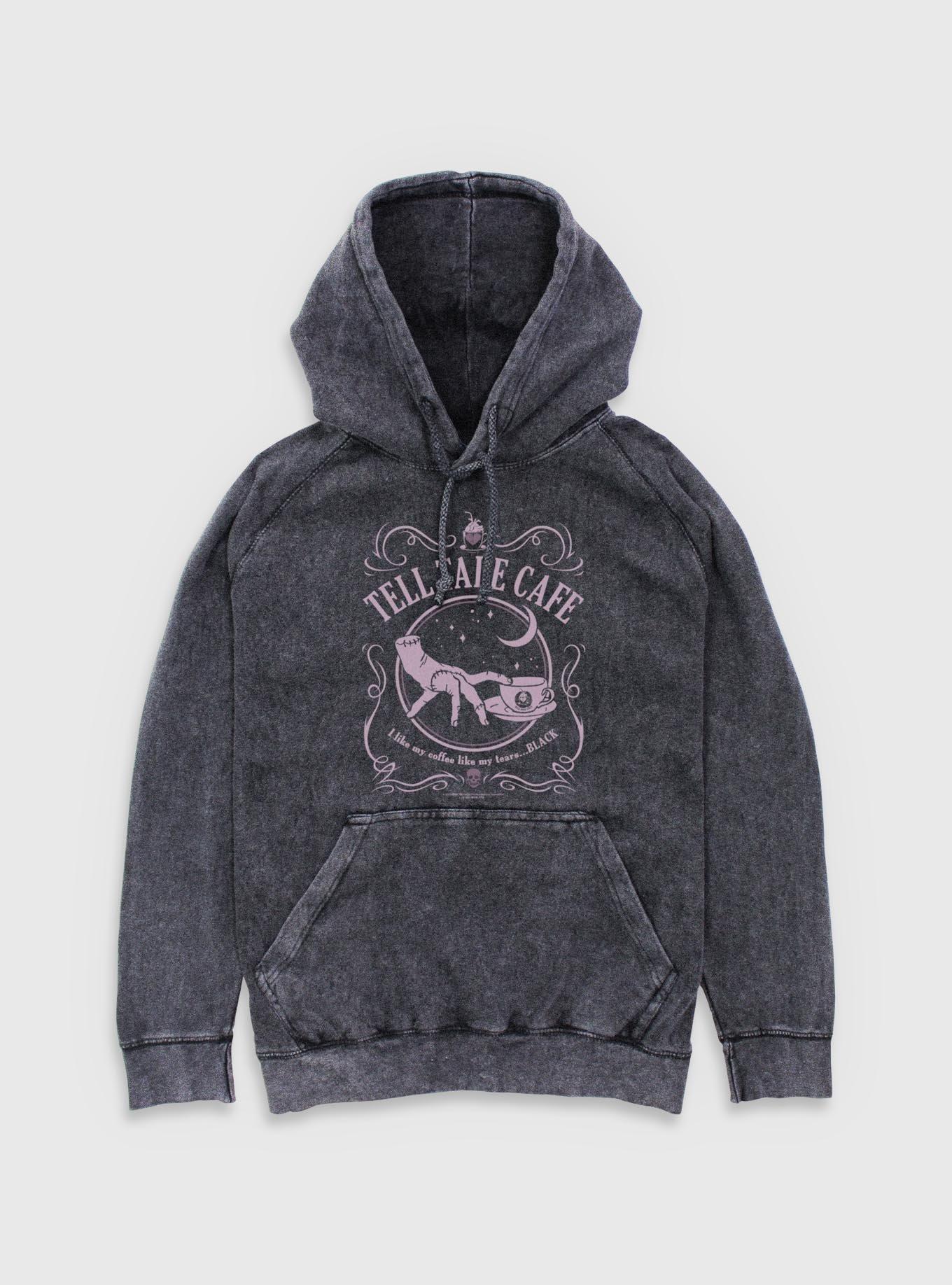 Wednesday Tell Tale Cafe Mineral Wash Hoodie BoxLunch Exclusive, , hi-res