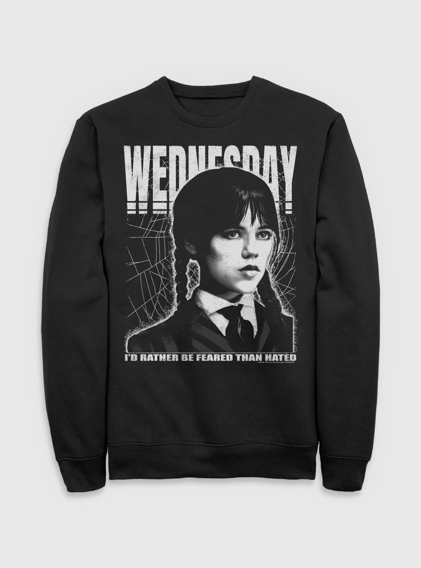 Wednesday Rather Be Feared Than Hated Sweatshirt BoxLunch Exclusive, , hi-res