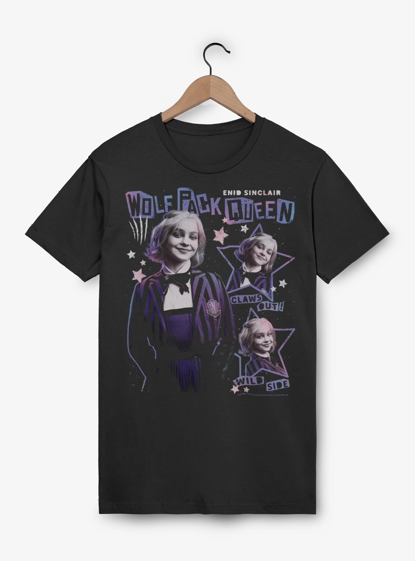 Wednesday Enid Wolf Pack Queen T-Shirt BoxLunch Exclusive, , hi-res