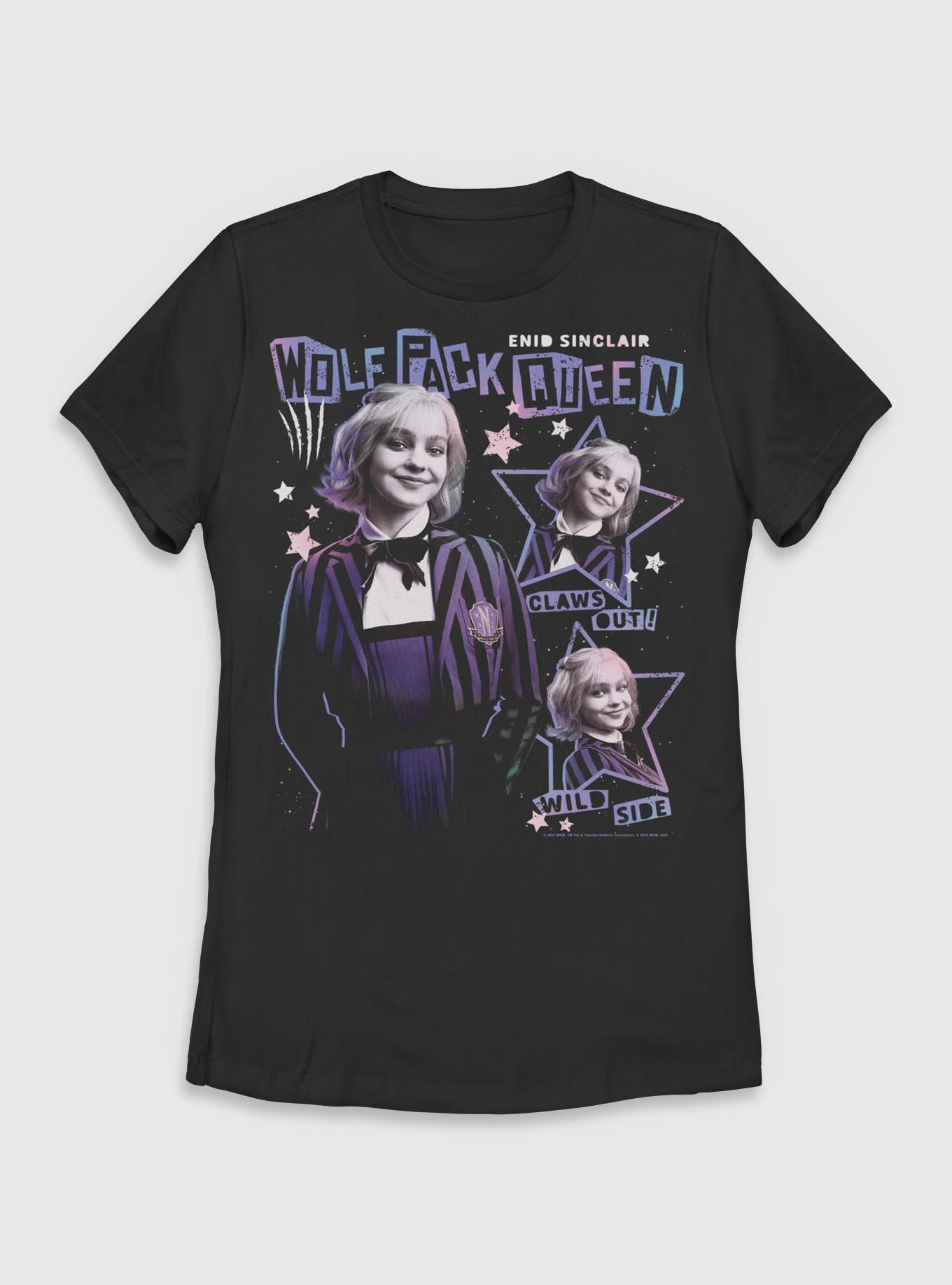 Wednesday Enid Wolf Pack Queen Womens T-Shirt BoxLunch Exclusive, , hi-res