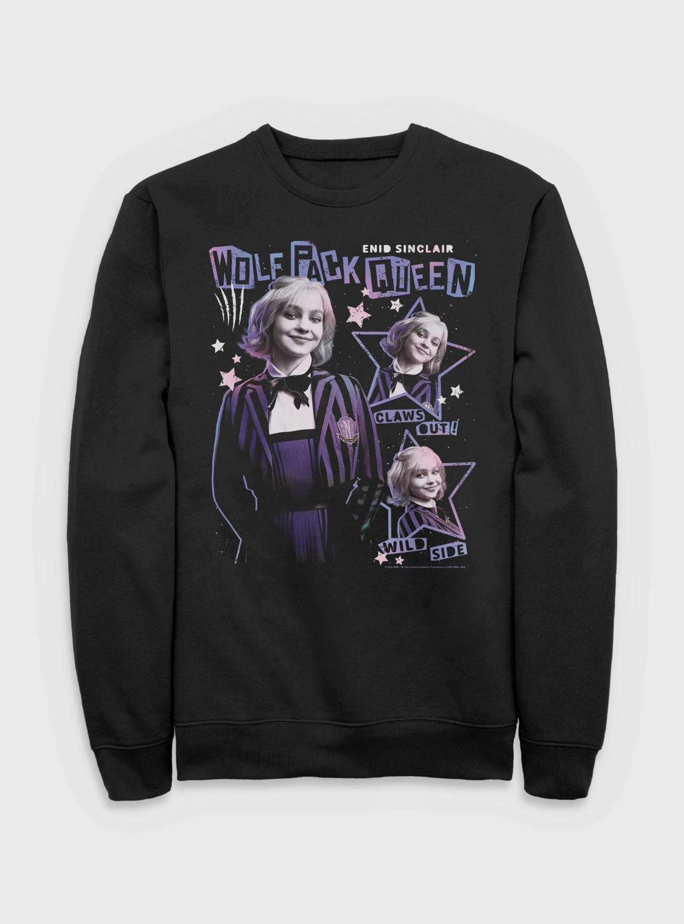 Wednesday Enid Wolf Pack Queen Sweatshirt BoxLunch Exclusive, , hi-res