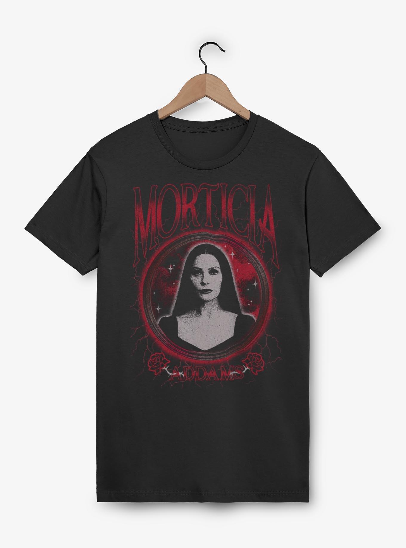 Wednesday Morticia Addams Keeper of Secrets T-Shirt BoxLunch Exclusive, BLACK, hi-res