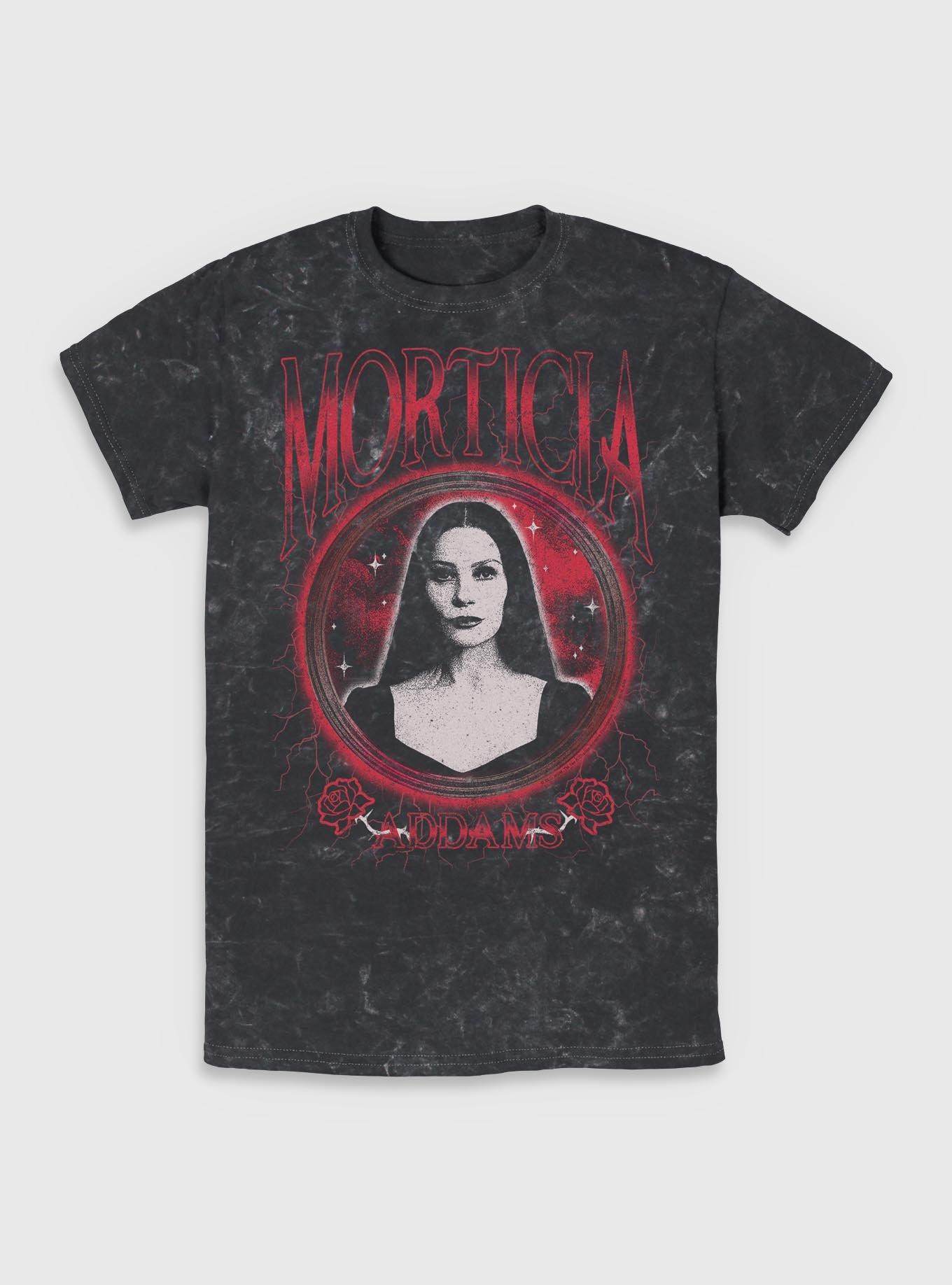 Wednesday Morticia Addams Keeper of Secrets Mineral Wash T-Shirt BoxLunch Exclusive, , hi-res