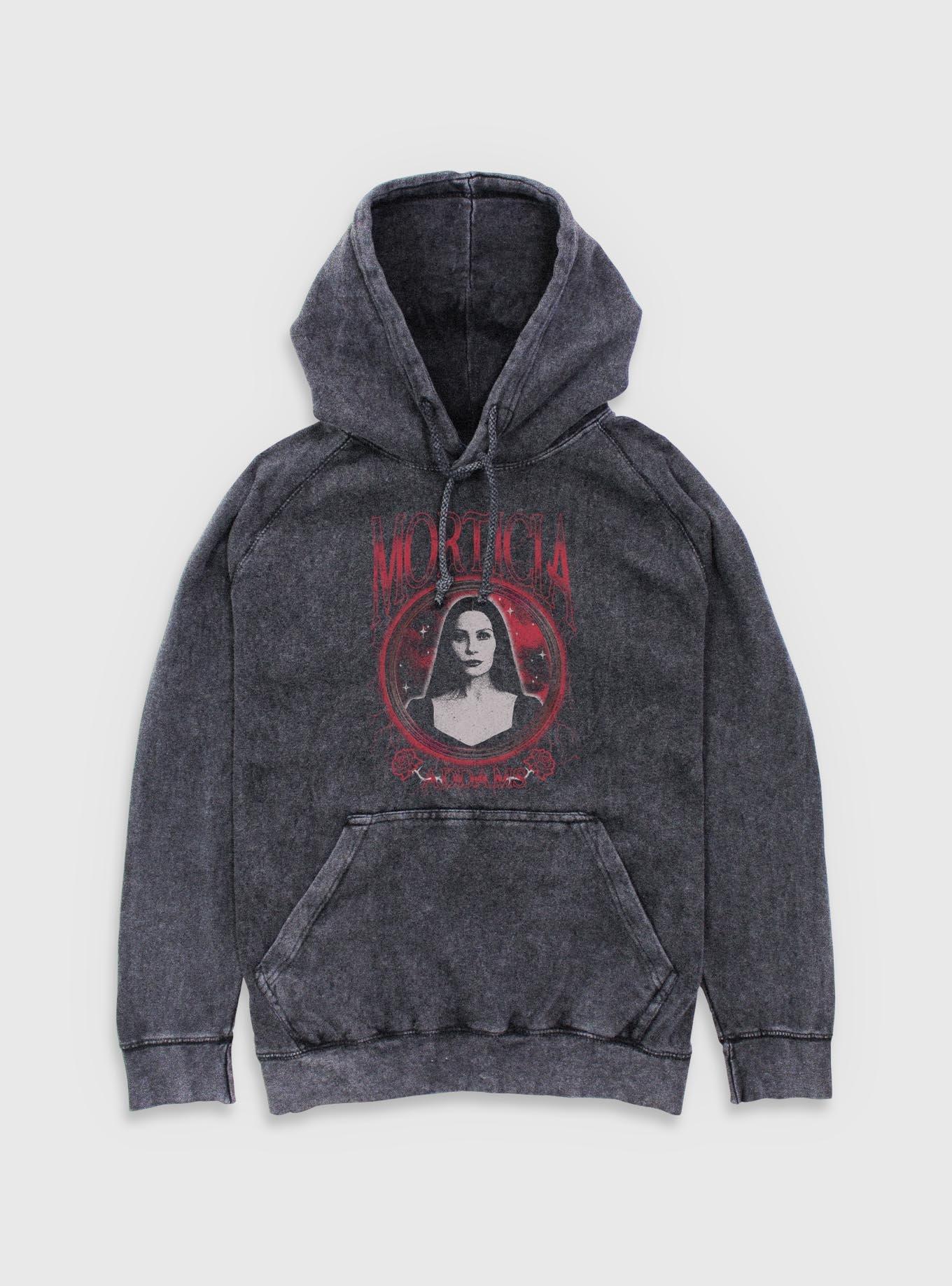 Wednesday Morticia Addams Keeper of Secrets Mineral Wash Hoodie BoxLunch Exclusive, , hi-res