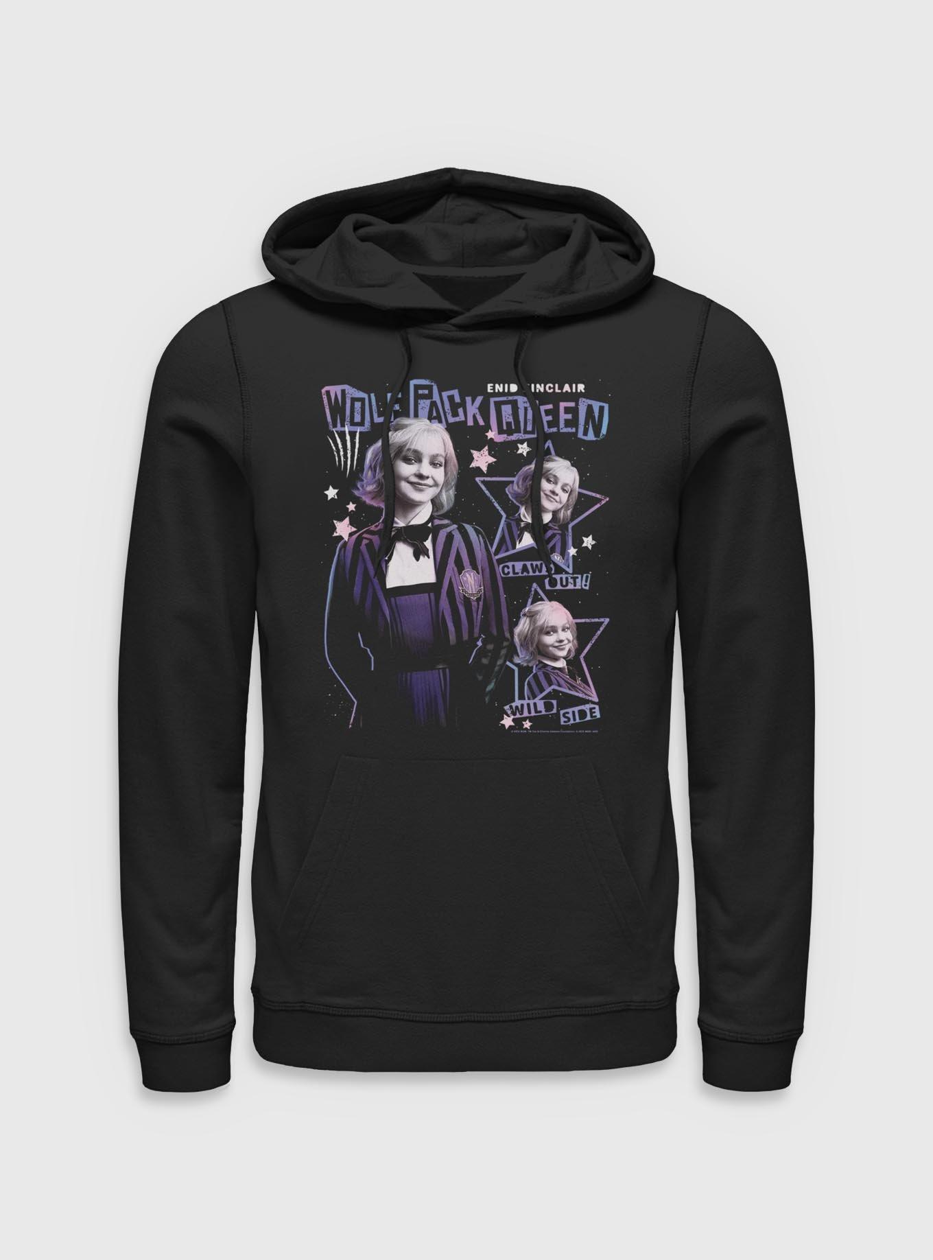 Wednesday Enid Sinclair Claws Out Hoodie Hot Topic Exclusive, BLACK, hi-res