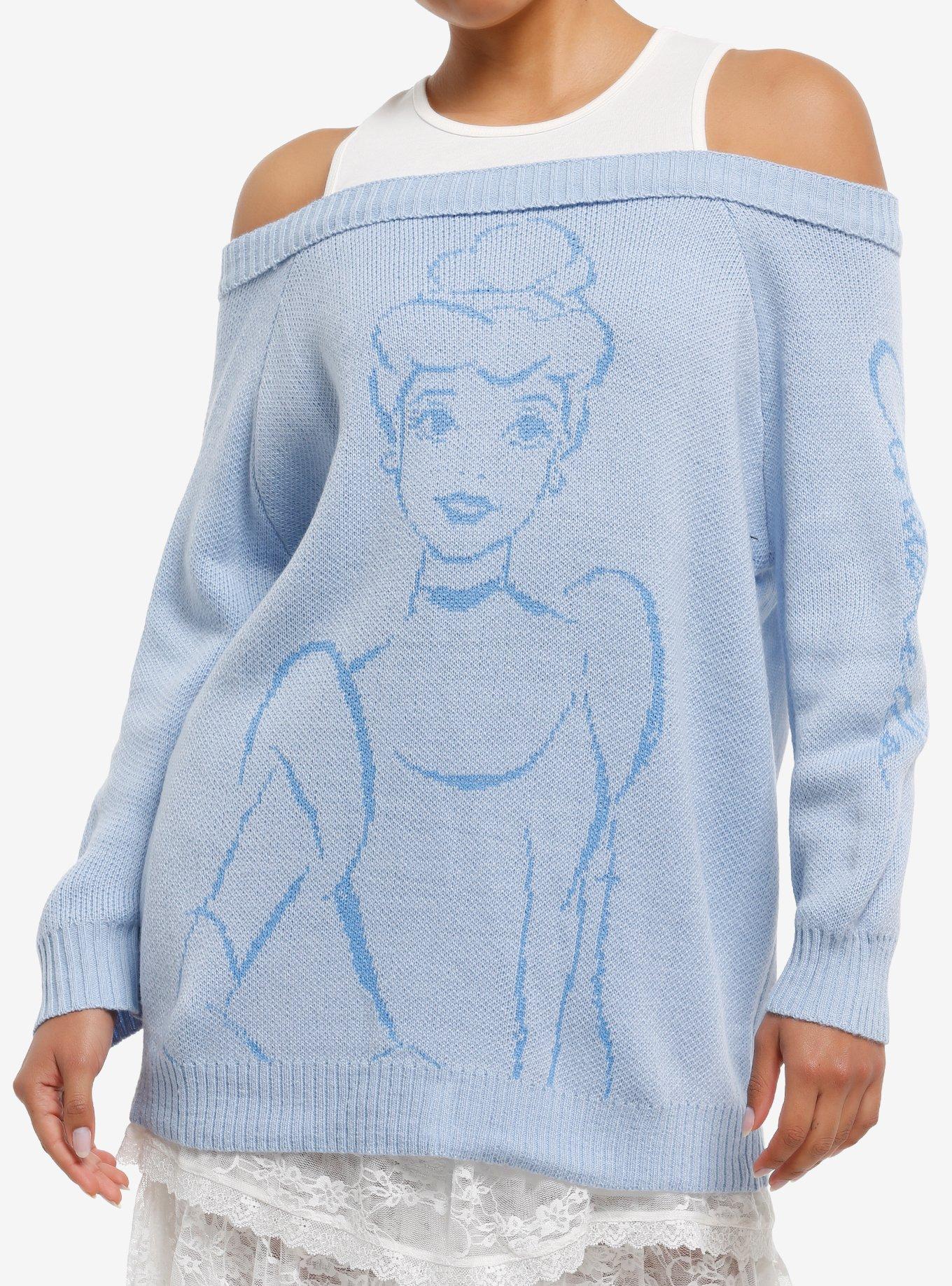 Disney Cinderella Girls Cold-Shoulder Sweater, , hi-res