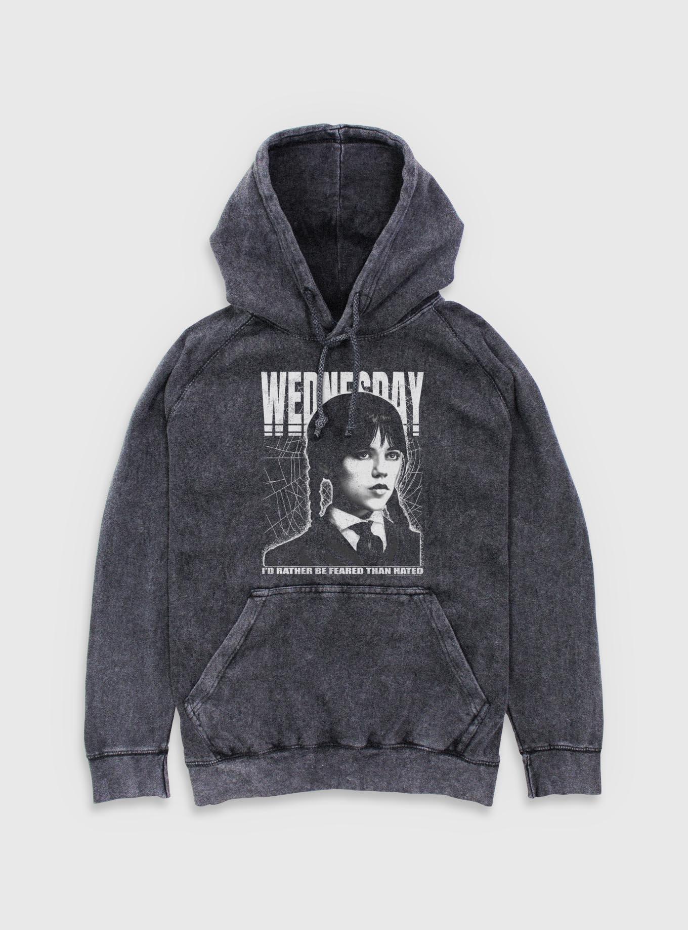 Wednesday Rather Be Feared Than Hated Mineral Wash Hoodie HerUniverse Exclusive, , hi-res