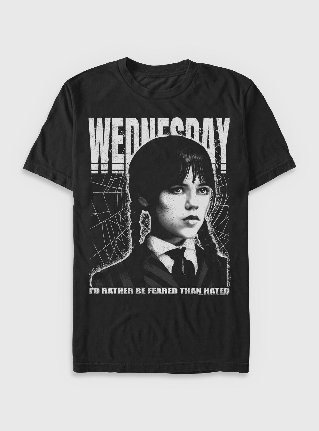 Wednesday Portrait T-Shirt Hot Topic Exclusive, BLACK, hi-res