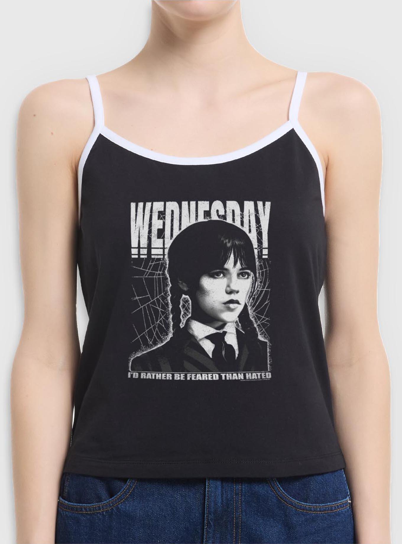 Wednesday Portrait Girls Cami Hot Topic Exclusive, BLACK, hi-res