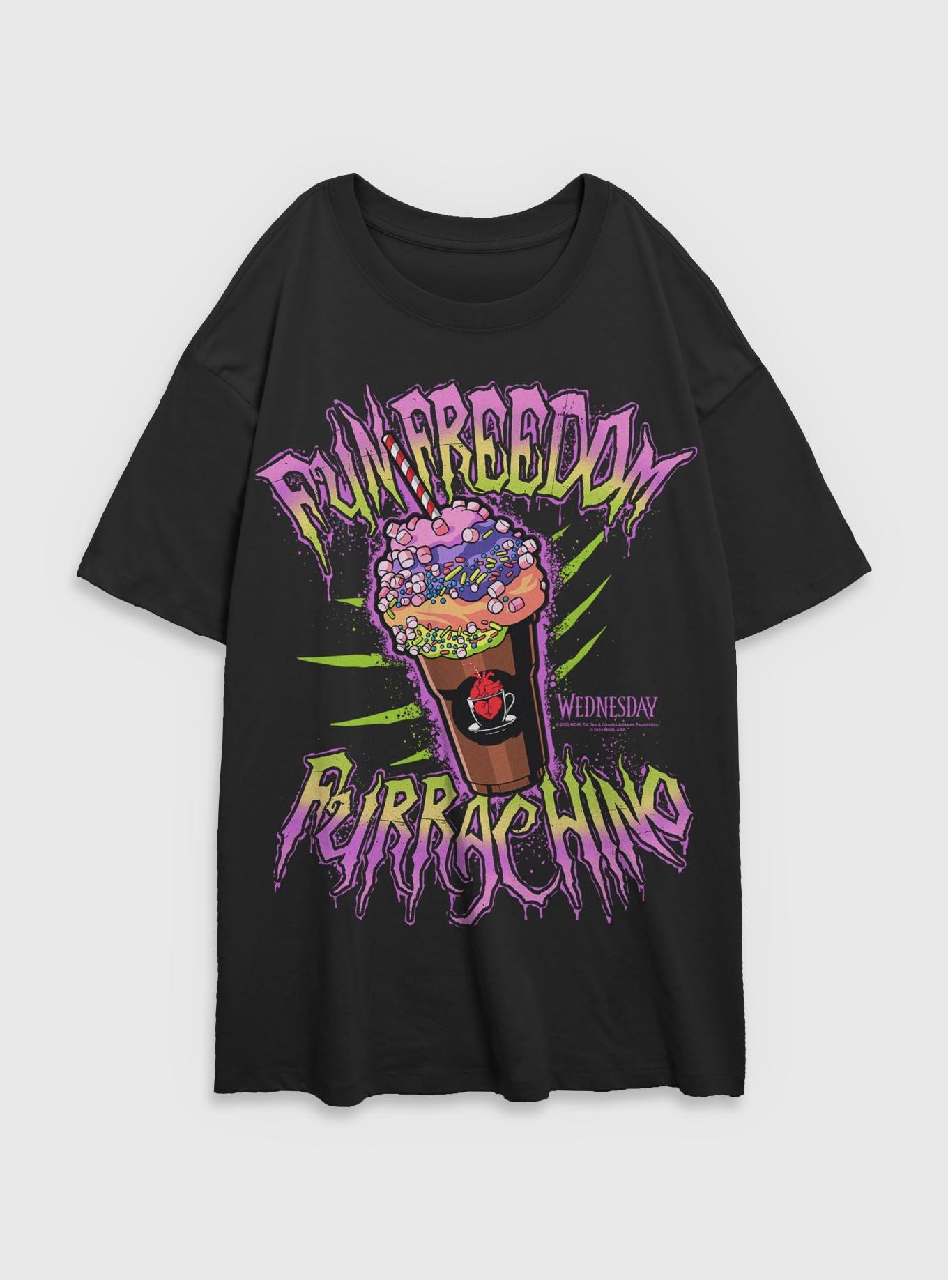 Wednesday Furrachino Girls Oversized T-Shirt Hot Topic Exclusive, , hi-res