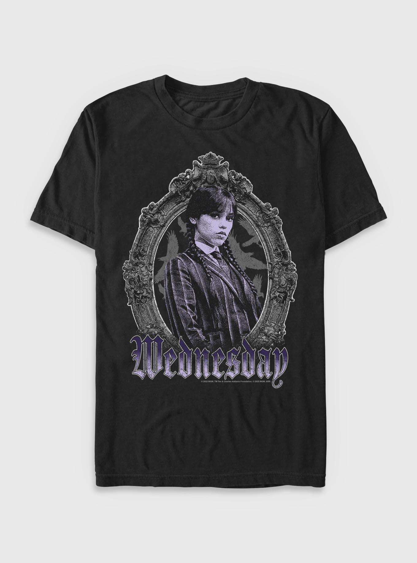 Wednesday In A Frame T-Shirt Hot Topic Exclusive, BLACK, hi-res