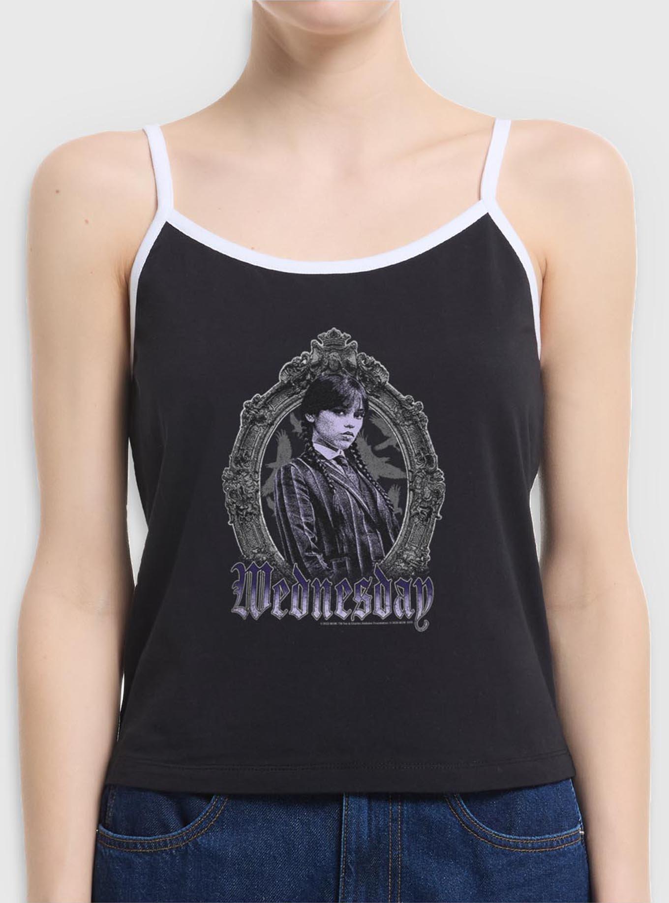 Wednesday In A Frame Girls Cami Hot Topic Exclusive, BLACK, hi-res
