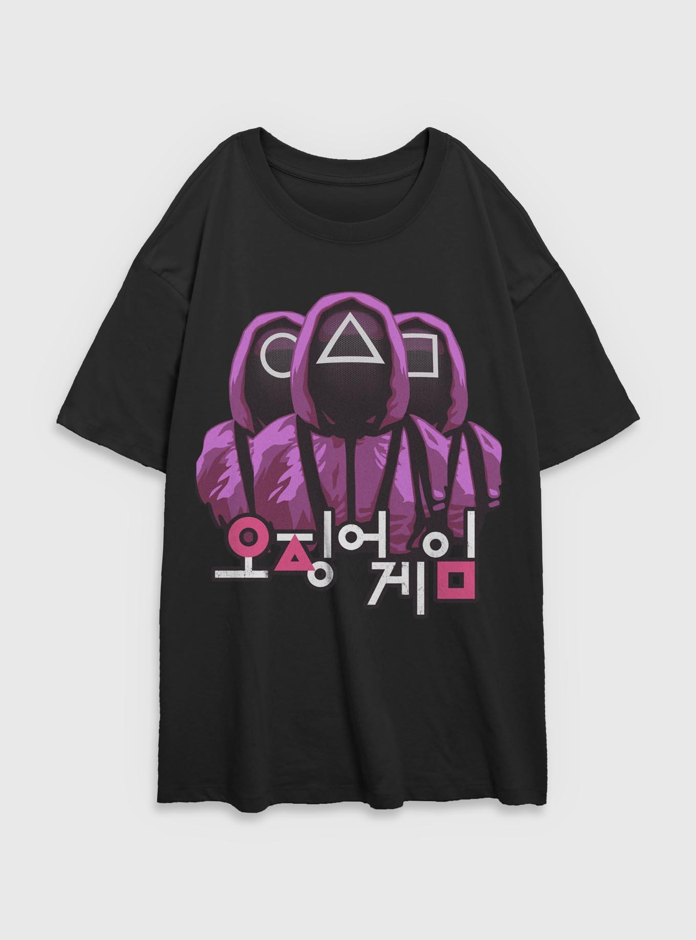 Squid Game Guards Girls Oversized T-Shirt, BLACK, hi-res