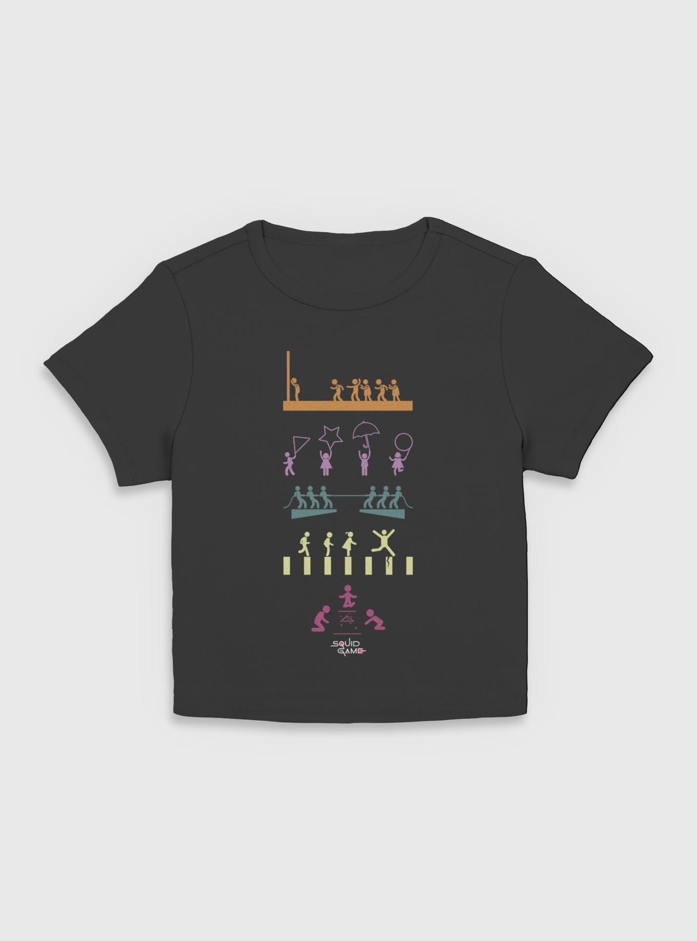 Squid Game Game Icons Girls Baby T-Shirt, BLACK, hi-res