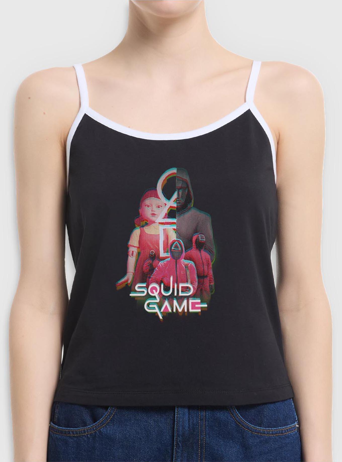Squid Game Glitch Girls Cami Tank, BLACK, hi-res