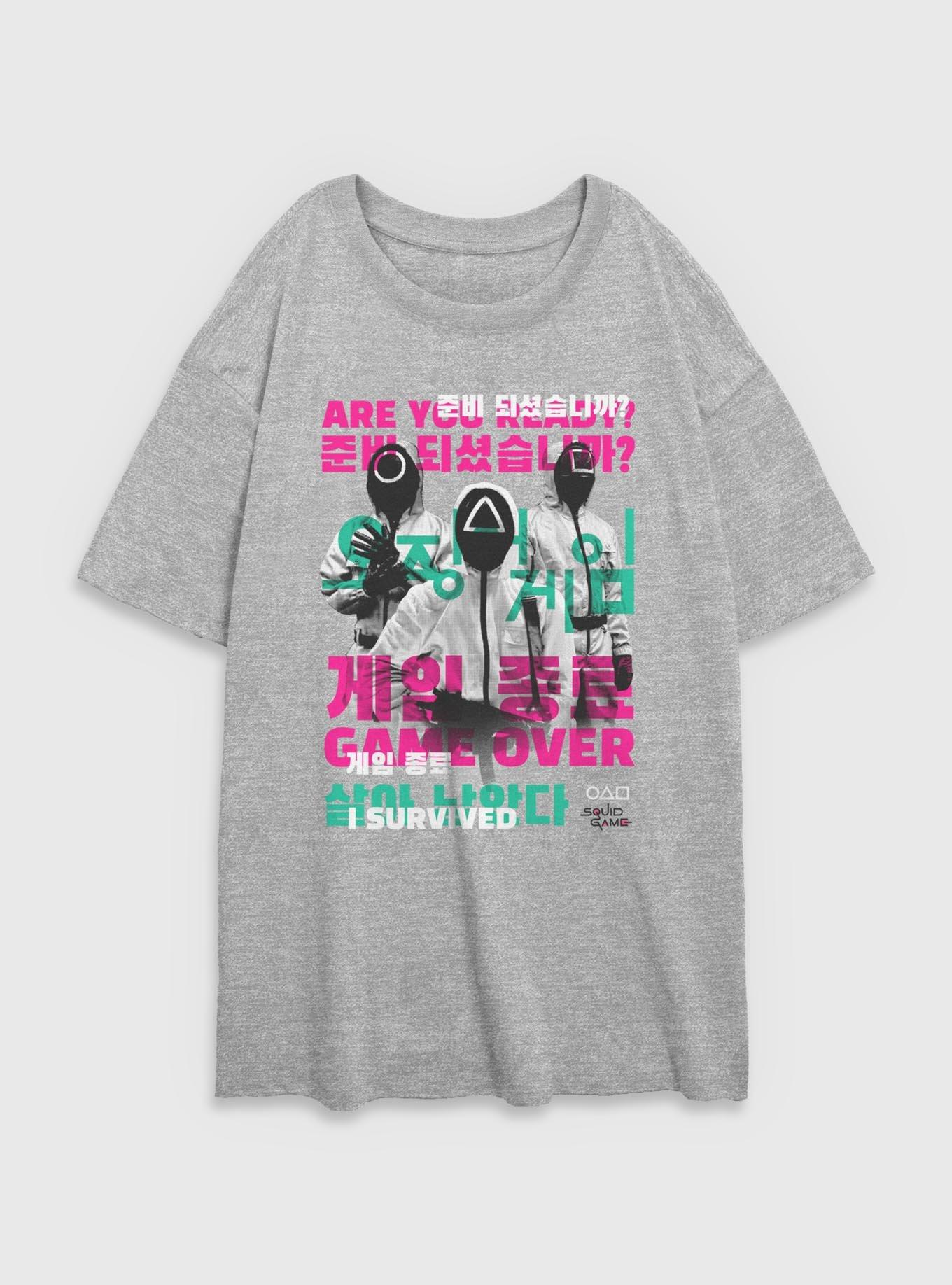 Squid Game Game Over I Survived Girls Oversized T-Shirt, , hi-res