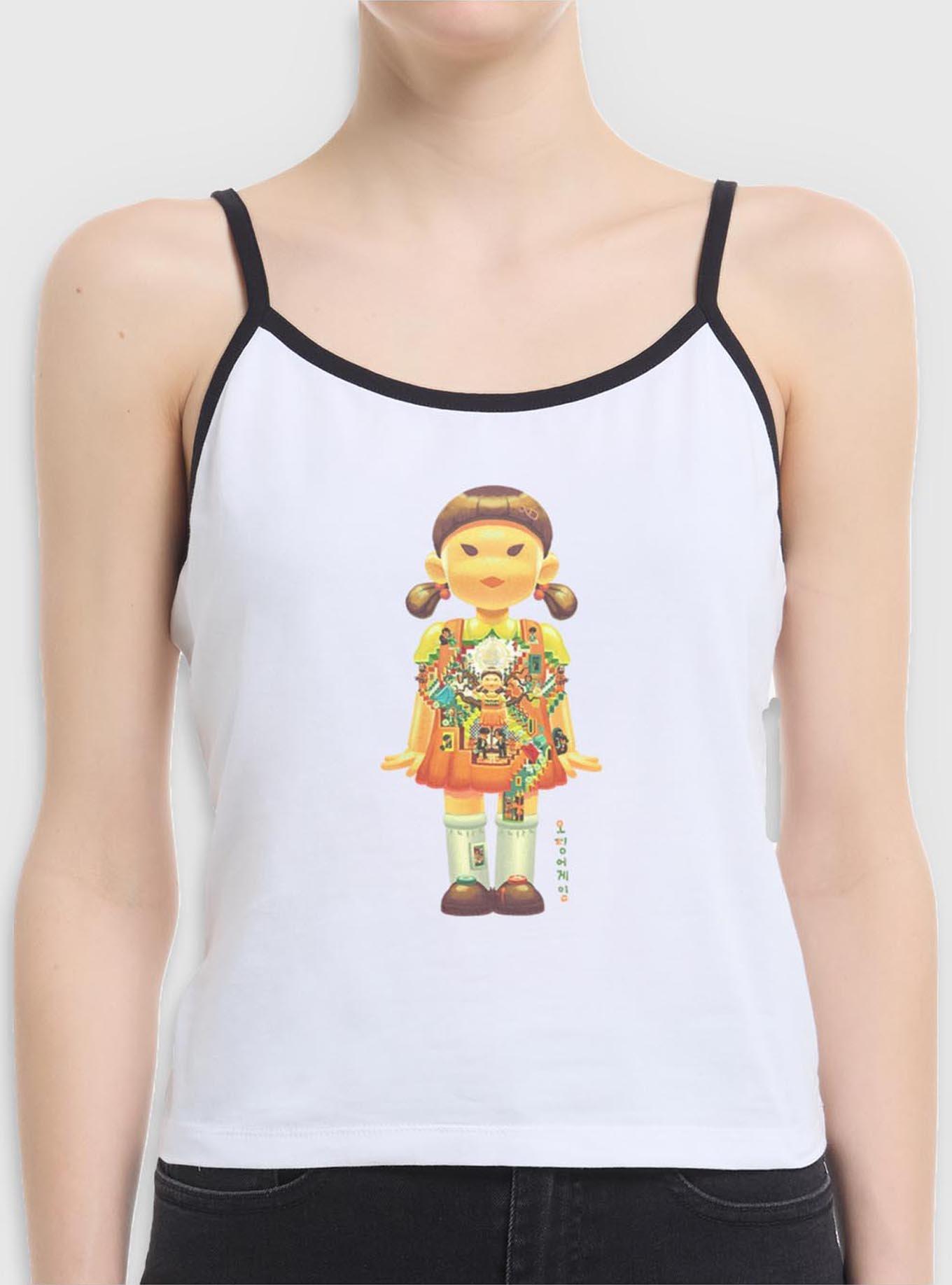 Squid Game Girl Doll Labyrinth Girls Cami Tank, BLACK, hi-res