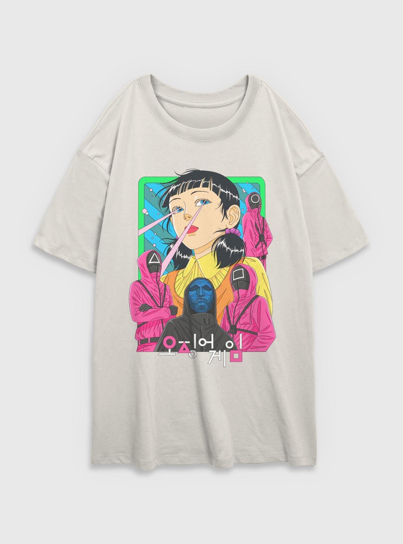 Squid Game Baddies Graphic Girls Oversized T-Shirt, EGRET, hi-res