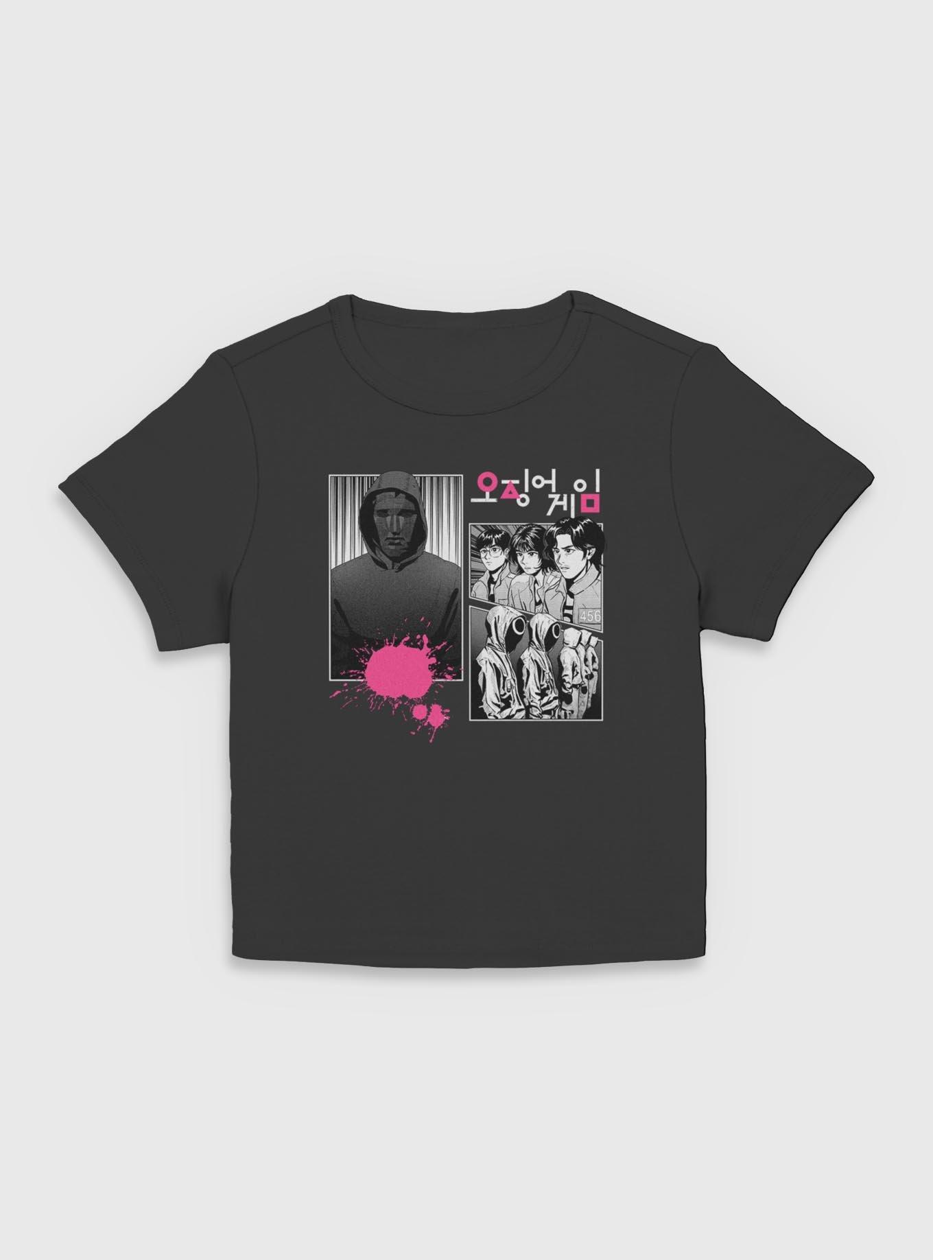 Squid Game Manga Panel Girls Baby T-Shirt, BLACK, hi-res