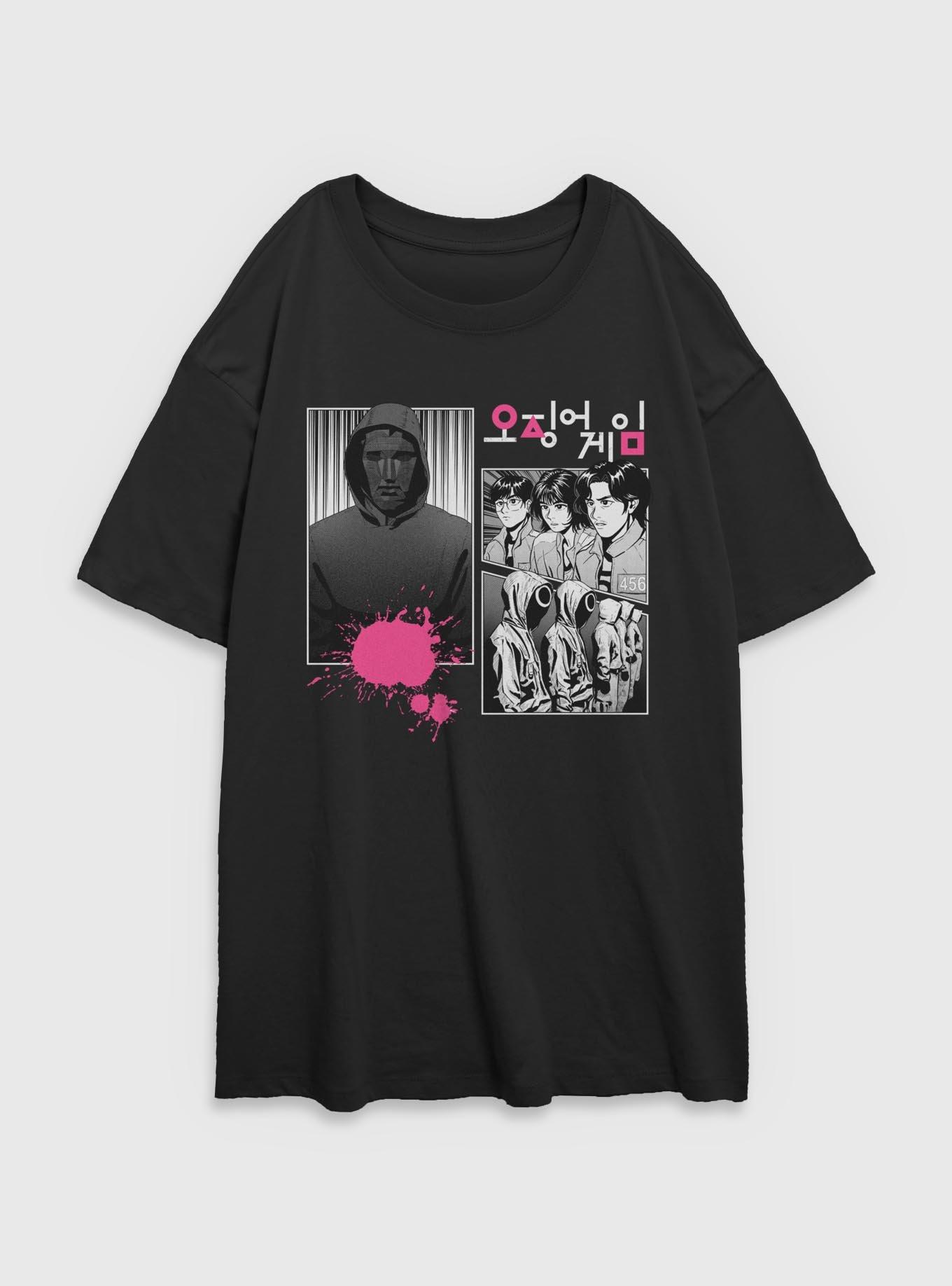 Squid Game Manga Panel Girls Oversized T-Shirt, , hi-res