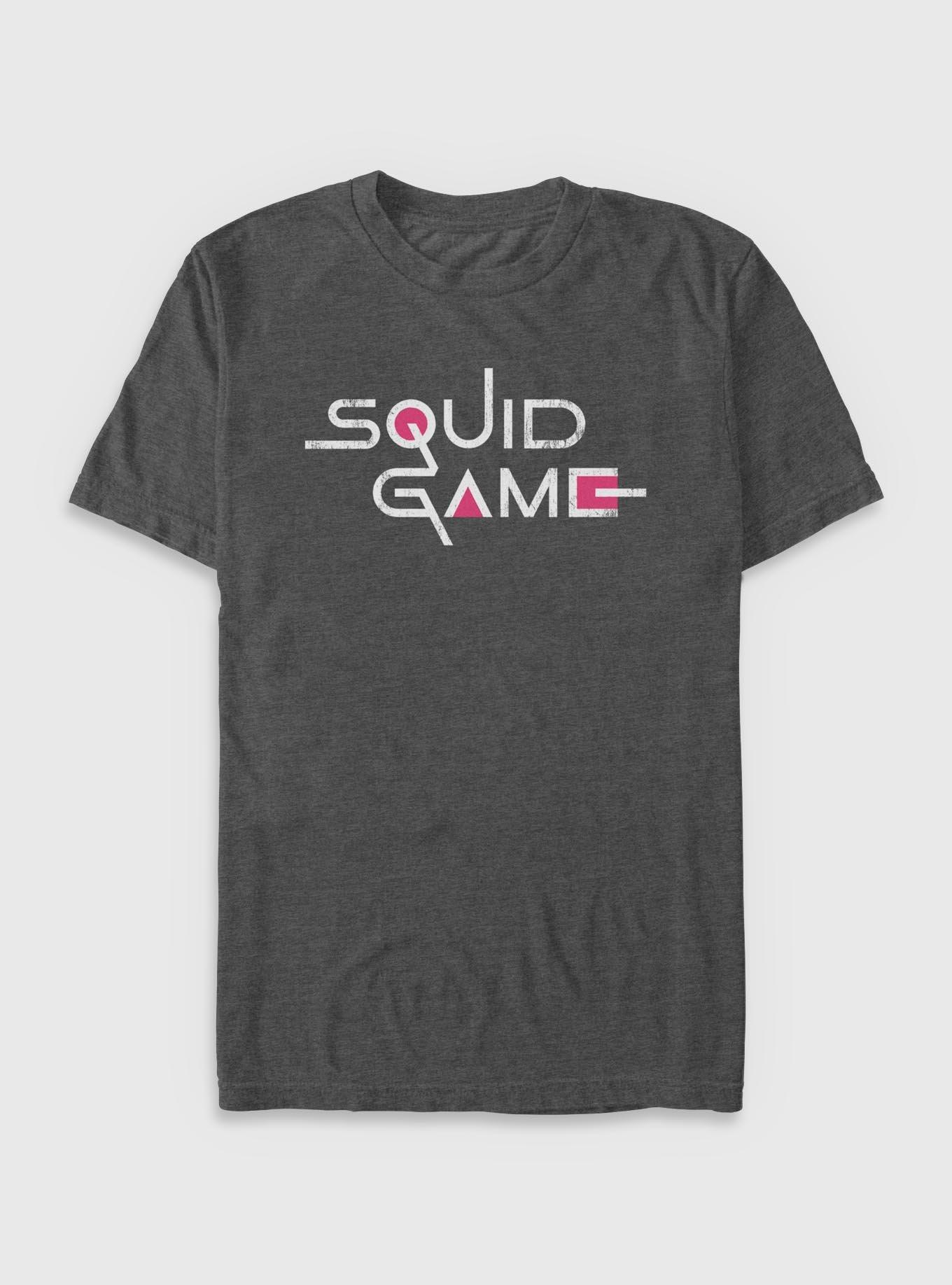 Squid Game English Title Logo T-Shirt, CHAR HTR, hi-res