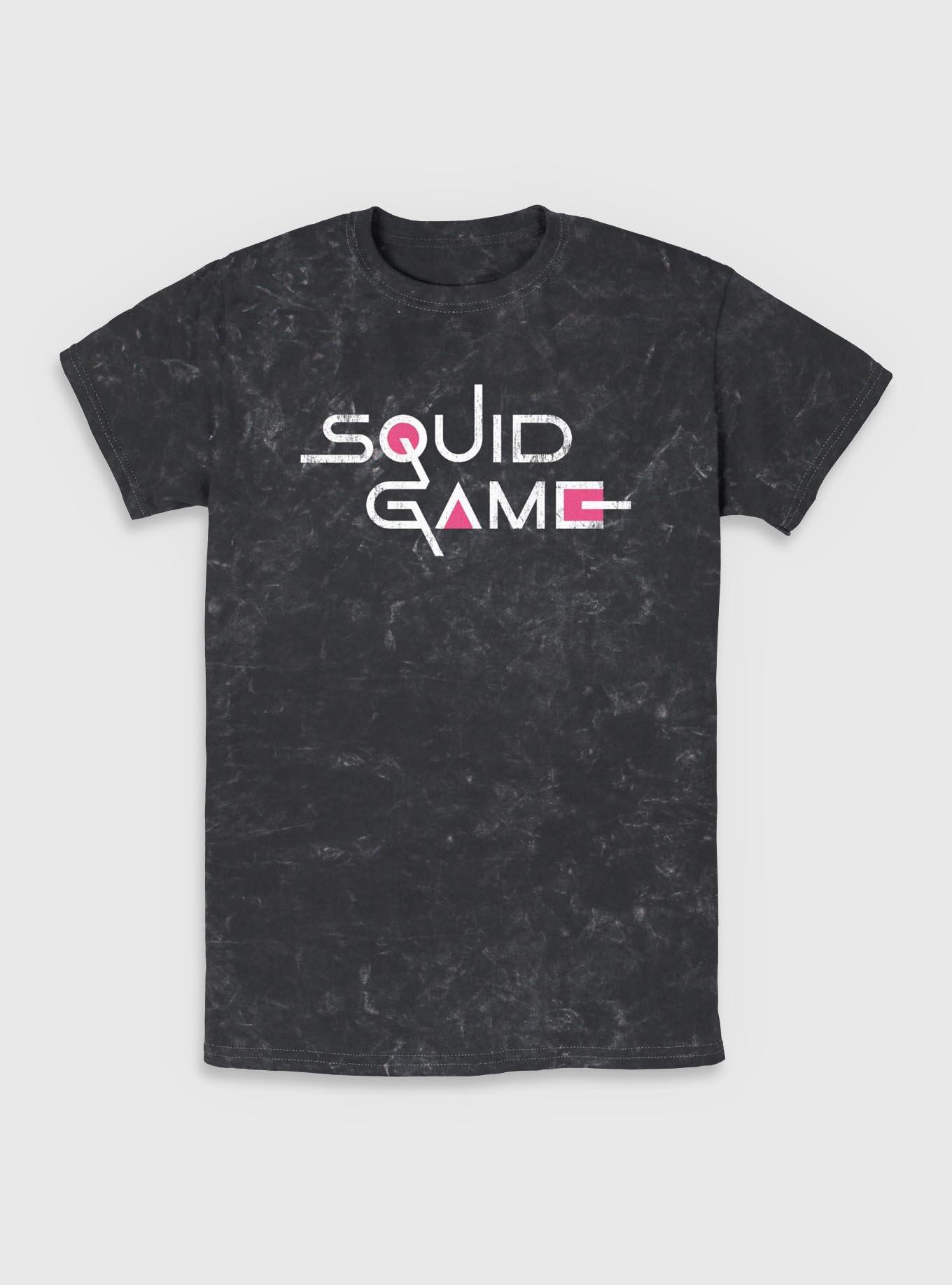 Squid Game English Title Logo Mineral Wash T-Shirt, , hi-res
