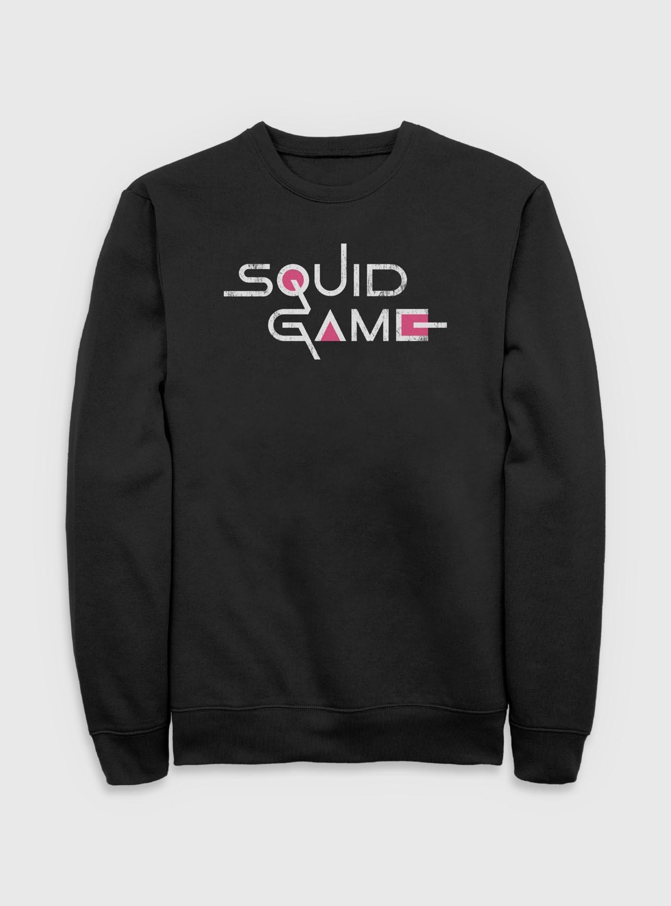 Squid Game English Title Logo Sweatshirt, BLACK, hi-res