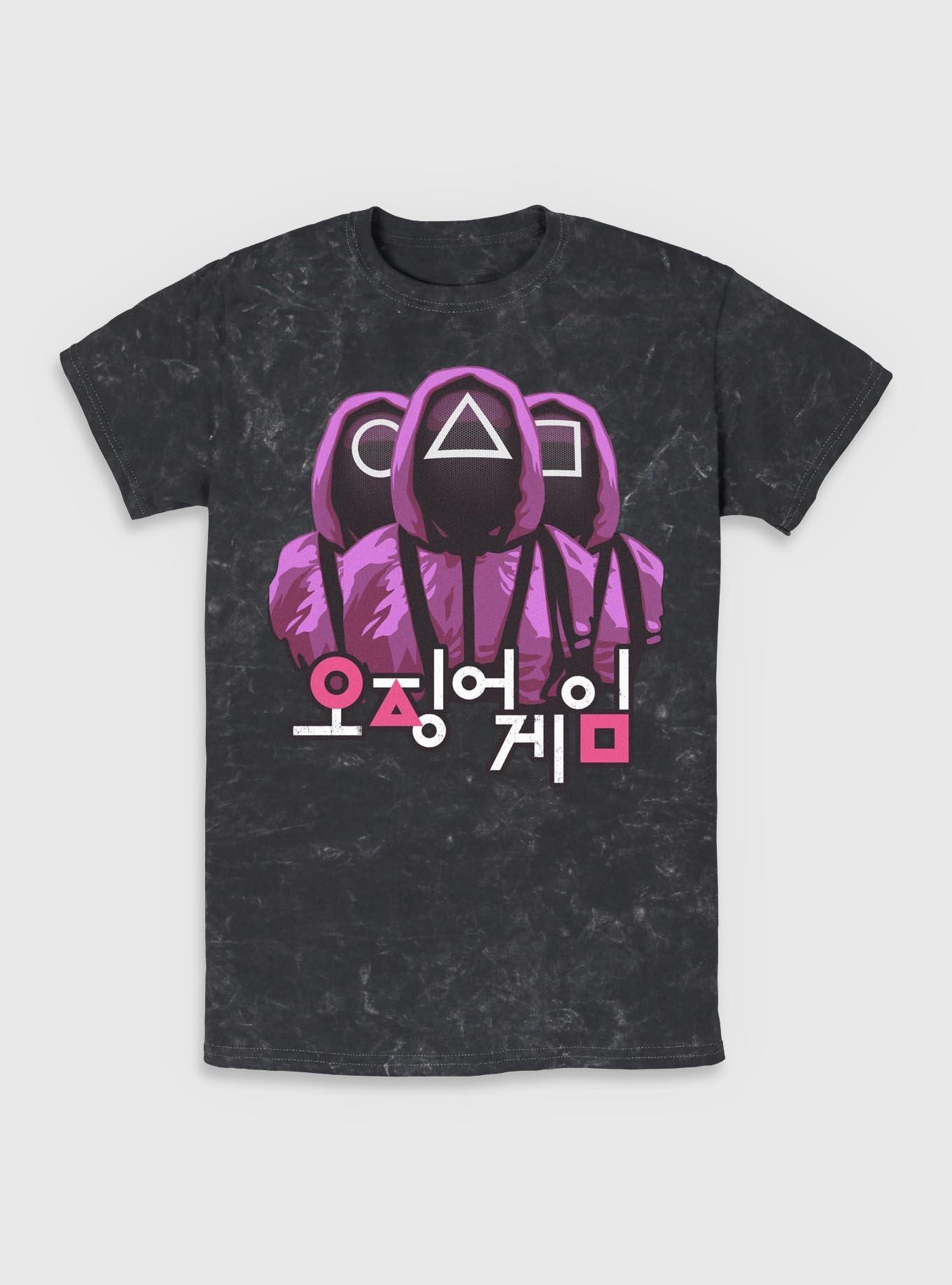 Squid Game Guards Mineral Wash T-Shirt, BLACK, hi-res