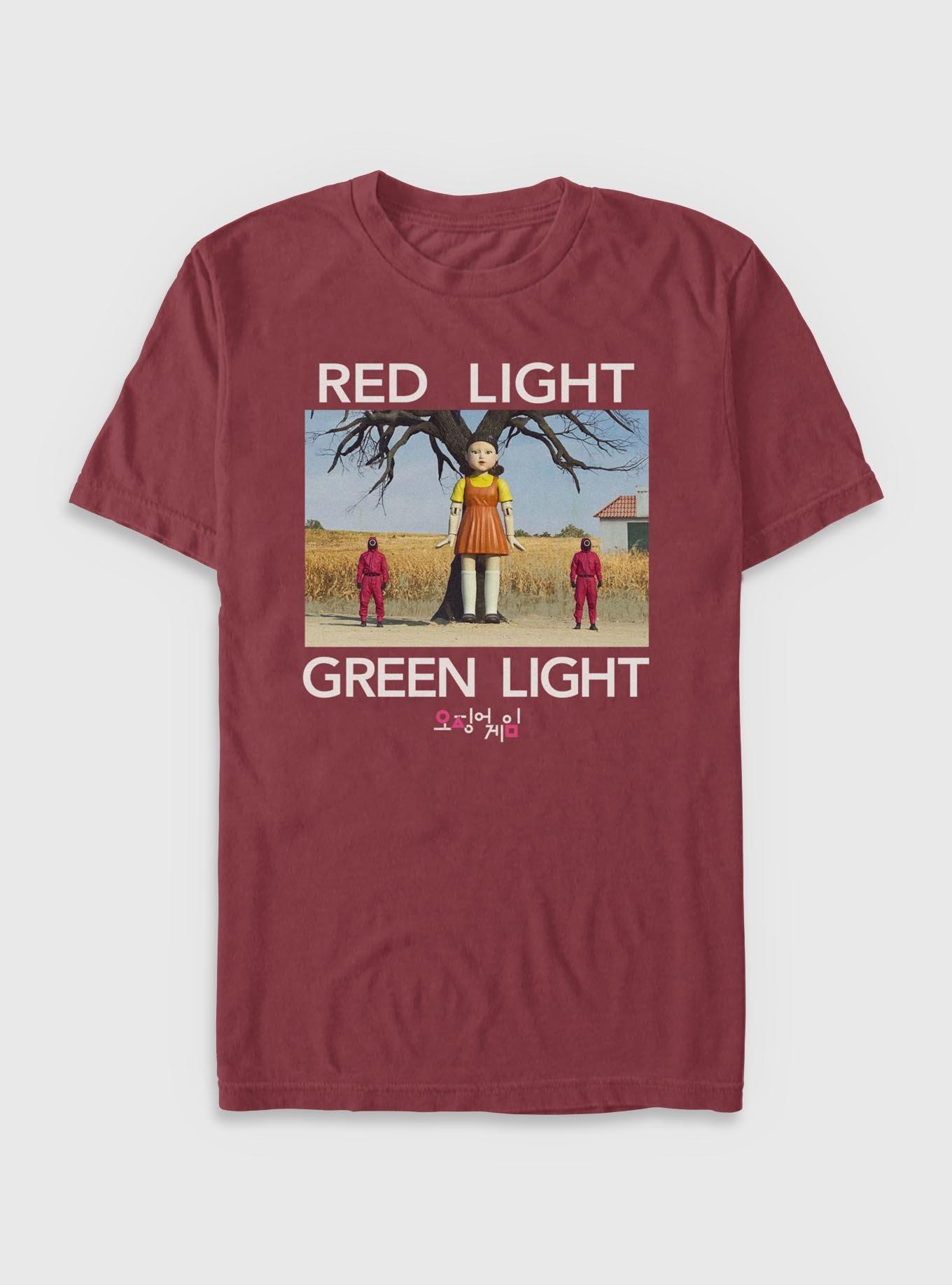 Squid Game Red Light Green Light Garment Dye T-Shirt, BRICK, hi-res