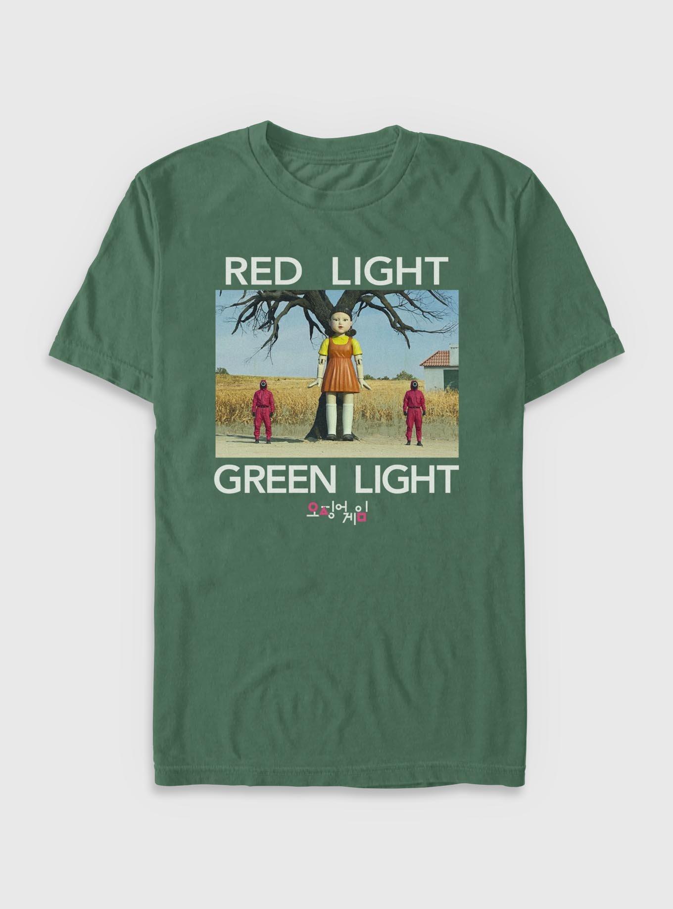 Squid Game Red Light Green Light Garment Dye T-Shirt, LTGREEN, hi-res