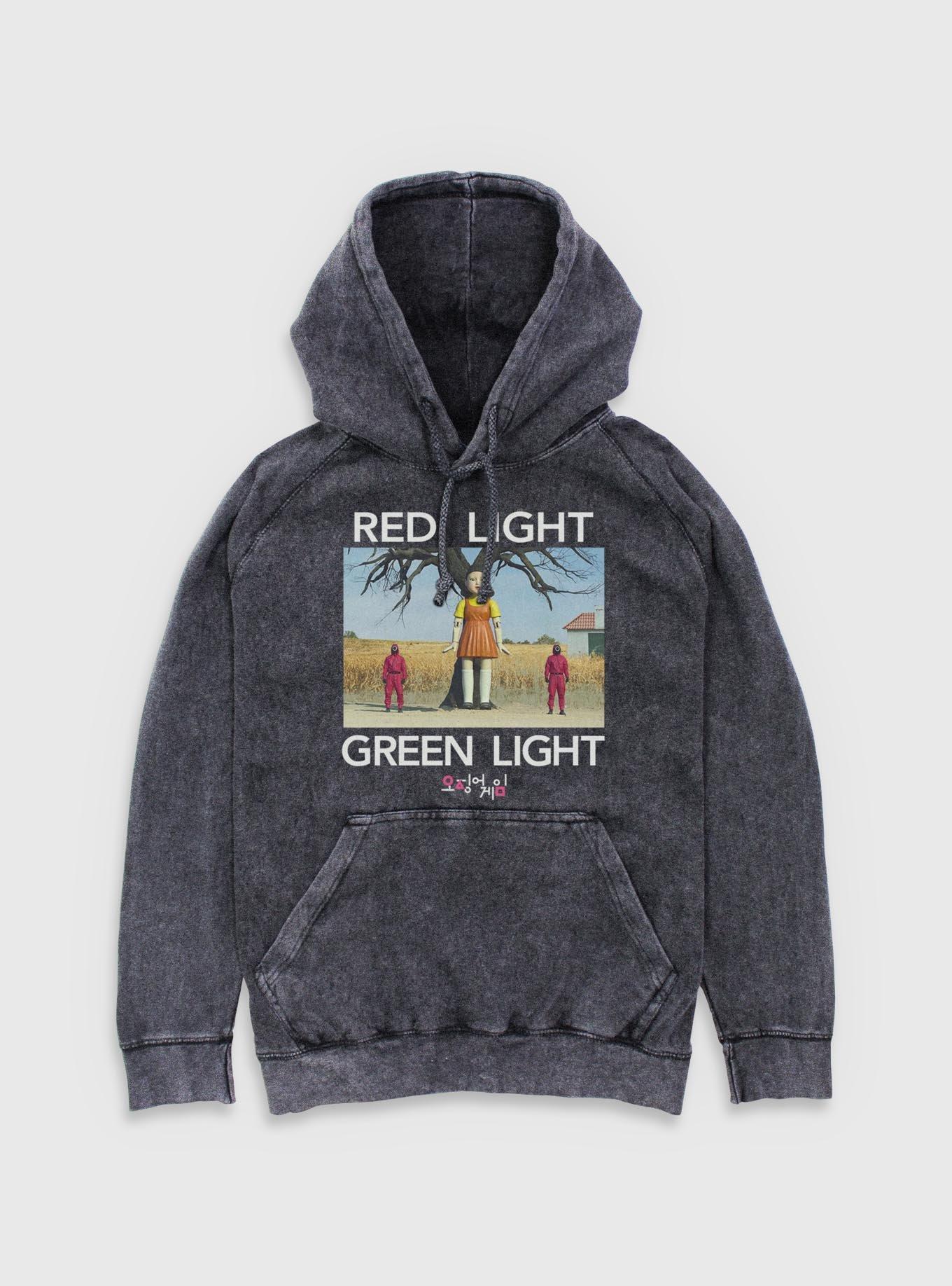 Squid Game Red Light Green Light Mineral Wash Hoodie, , hi-res