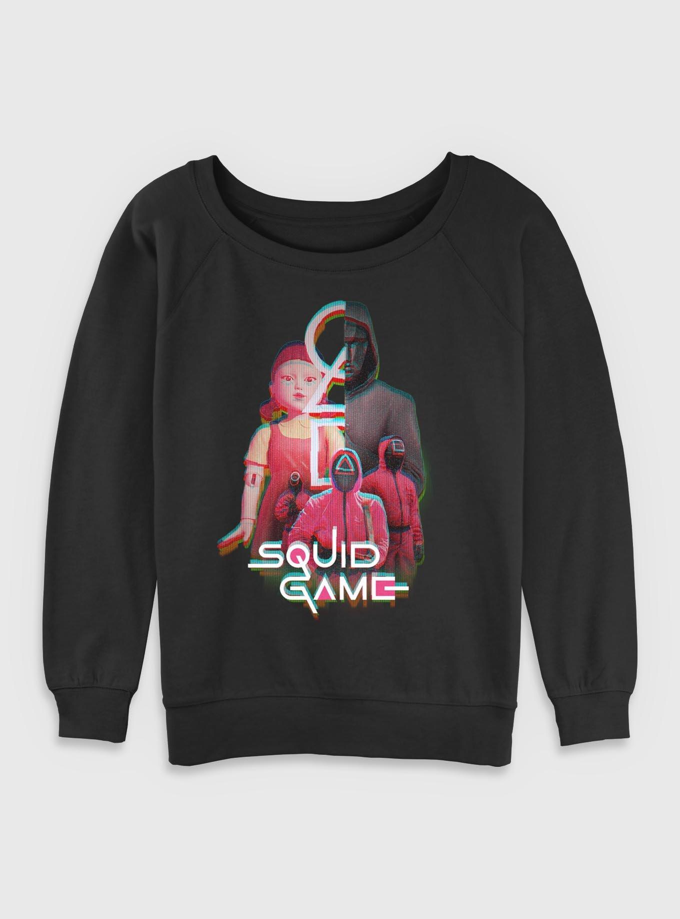 Squid Game Glitch Girls Slouchy Sweatshirt