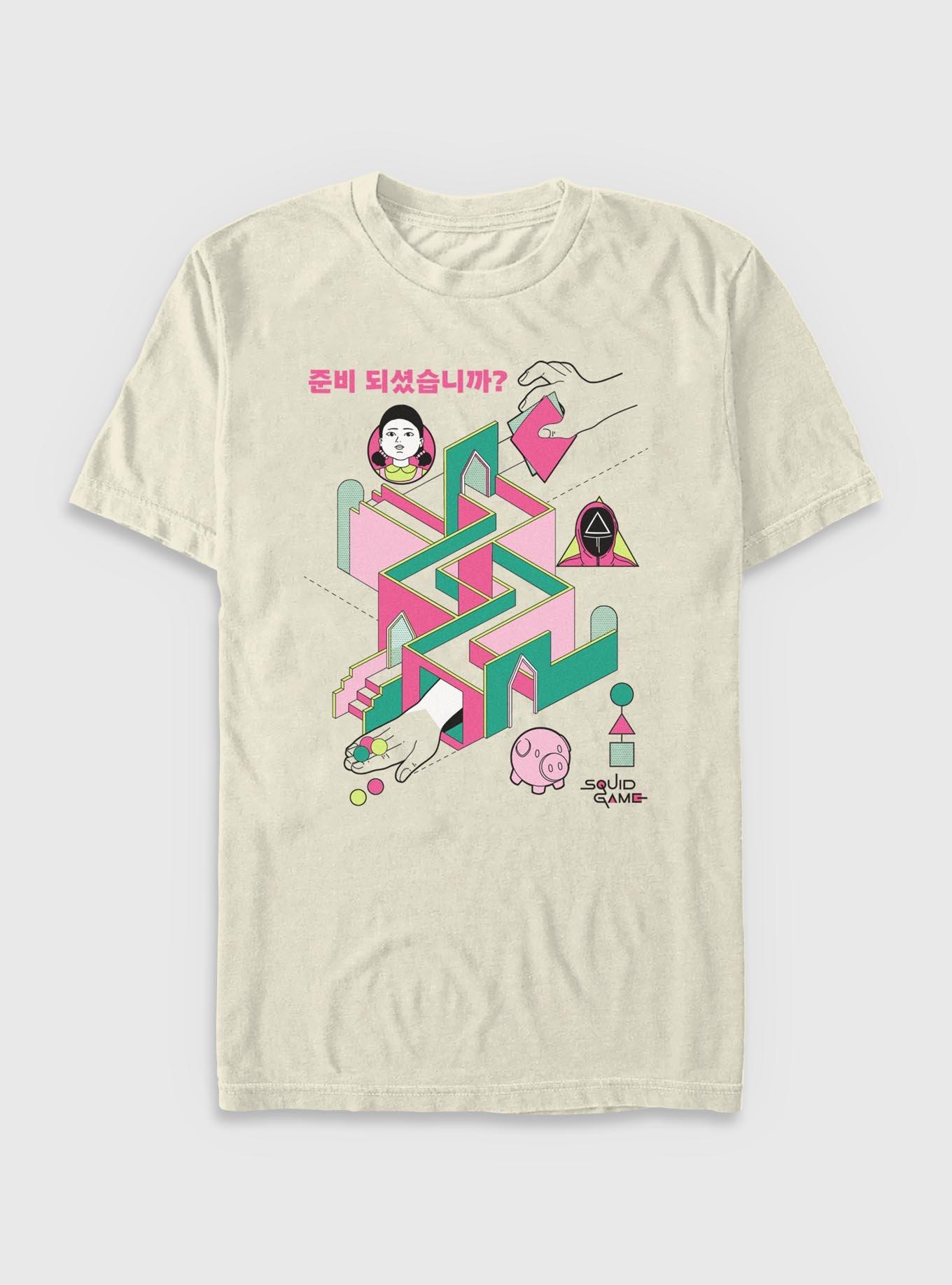 Squid Game Labyrinth Garment Dye T-Shirt, IVORY, hi-res