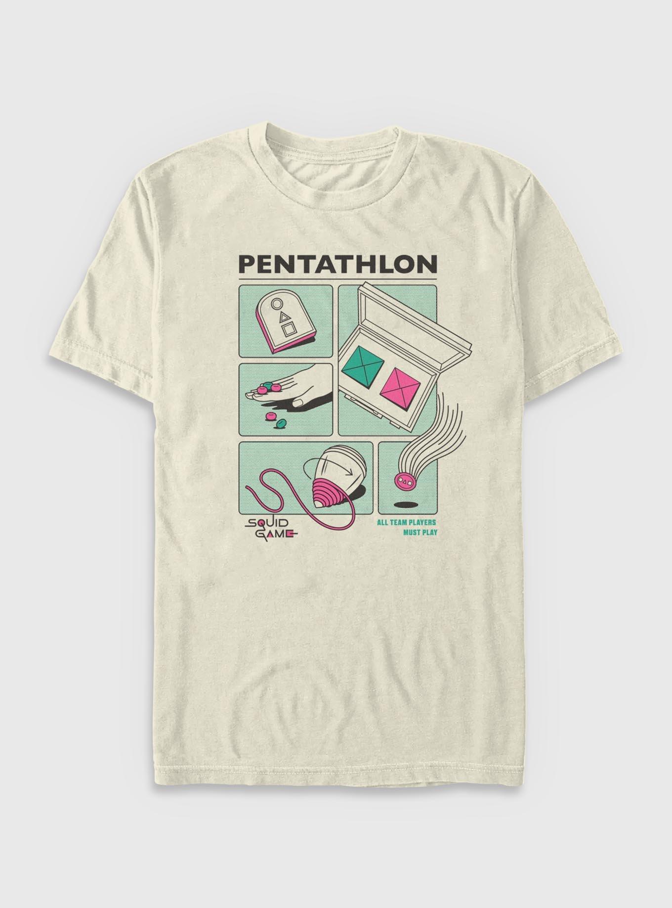 Squid Game Pentathalon Garment Dye T-Shirt, IVORY, hi-res