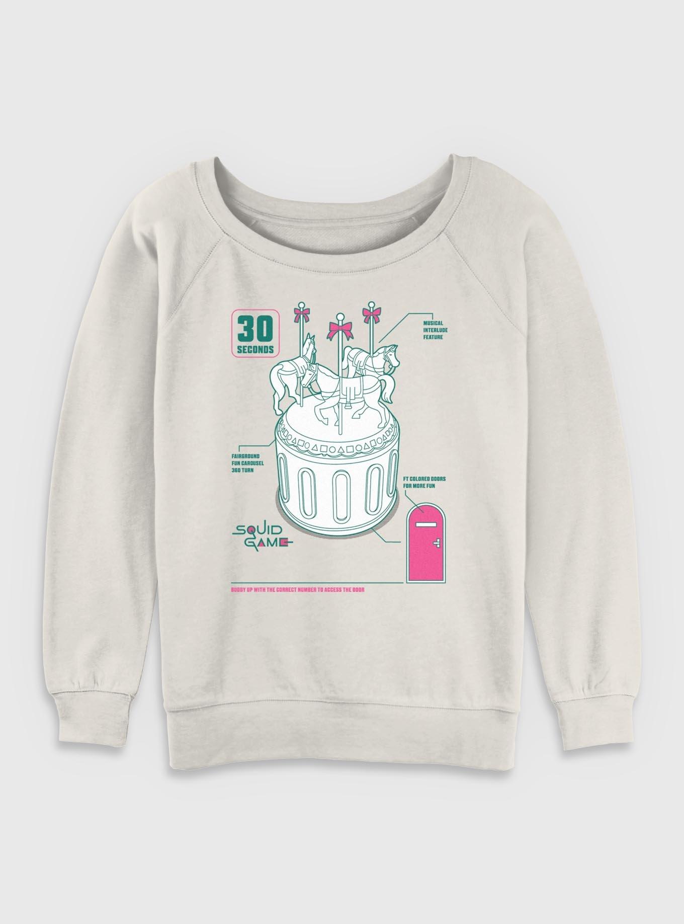Squid Game Carousel Girls Slouchy Sweatshirt