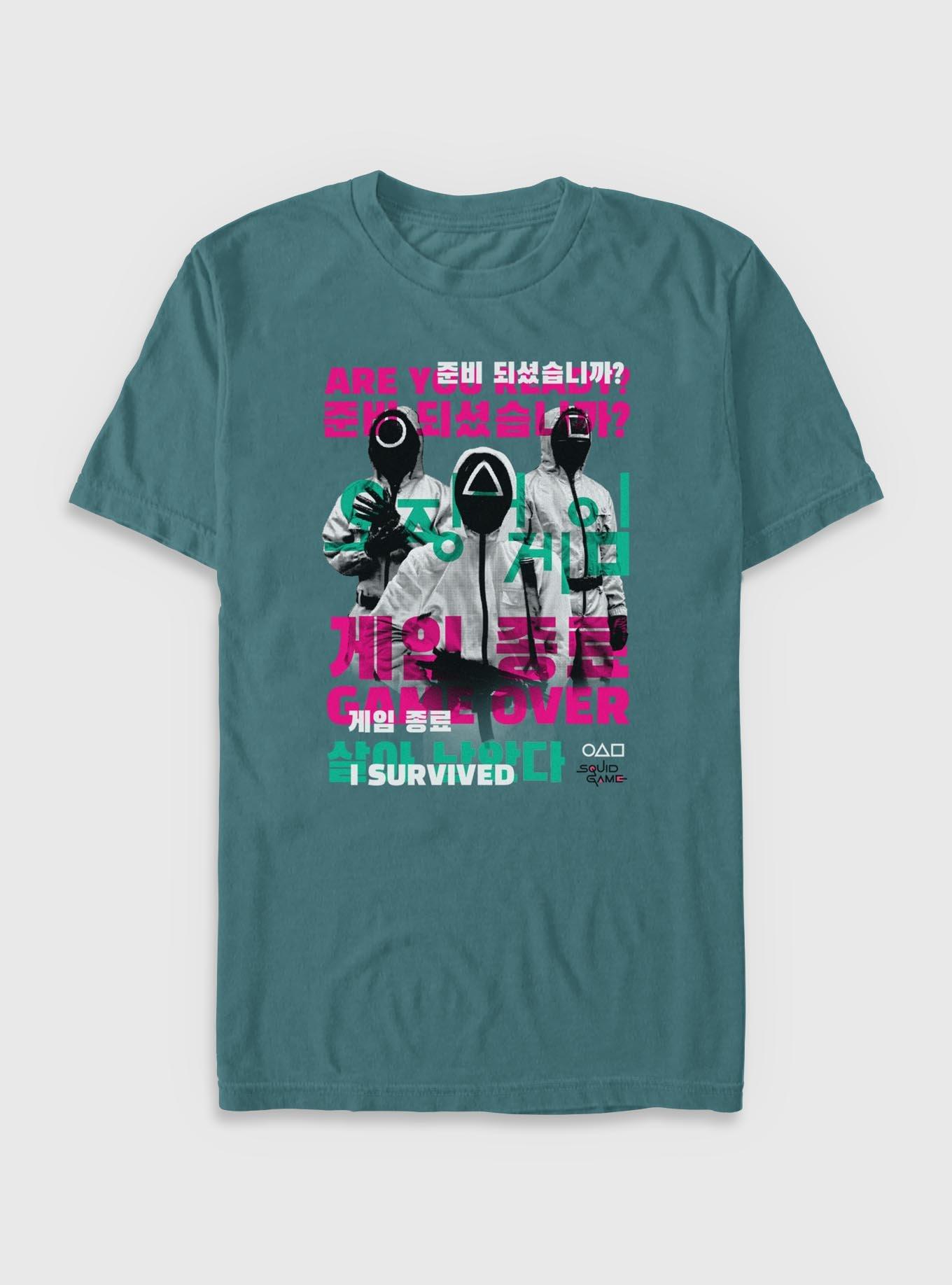 Squid Game Game Over I Survived Garment Dye T-Shirt, BLUE SPRUCE, hi-res