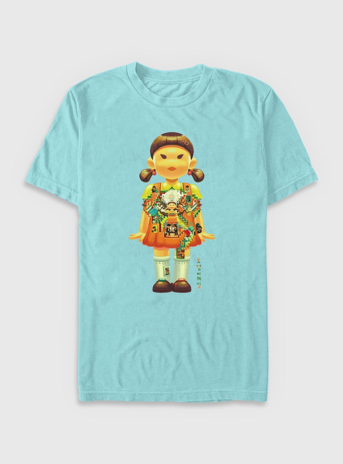 Squid Game Girl Doll Labyrinth Garment Dye T-Shirt, , hi-res