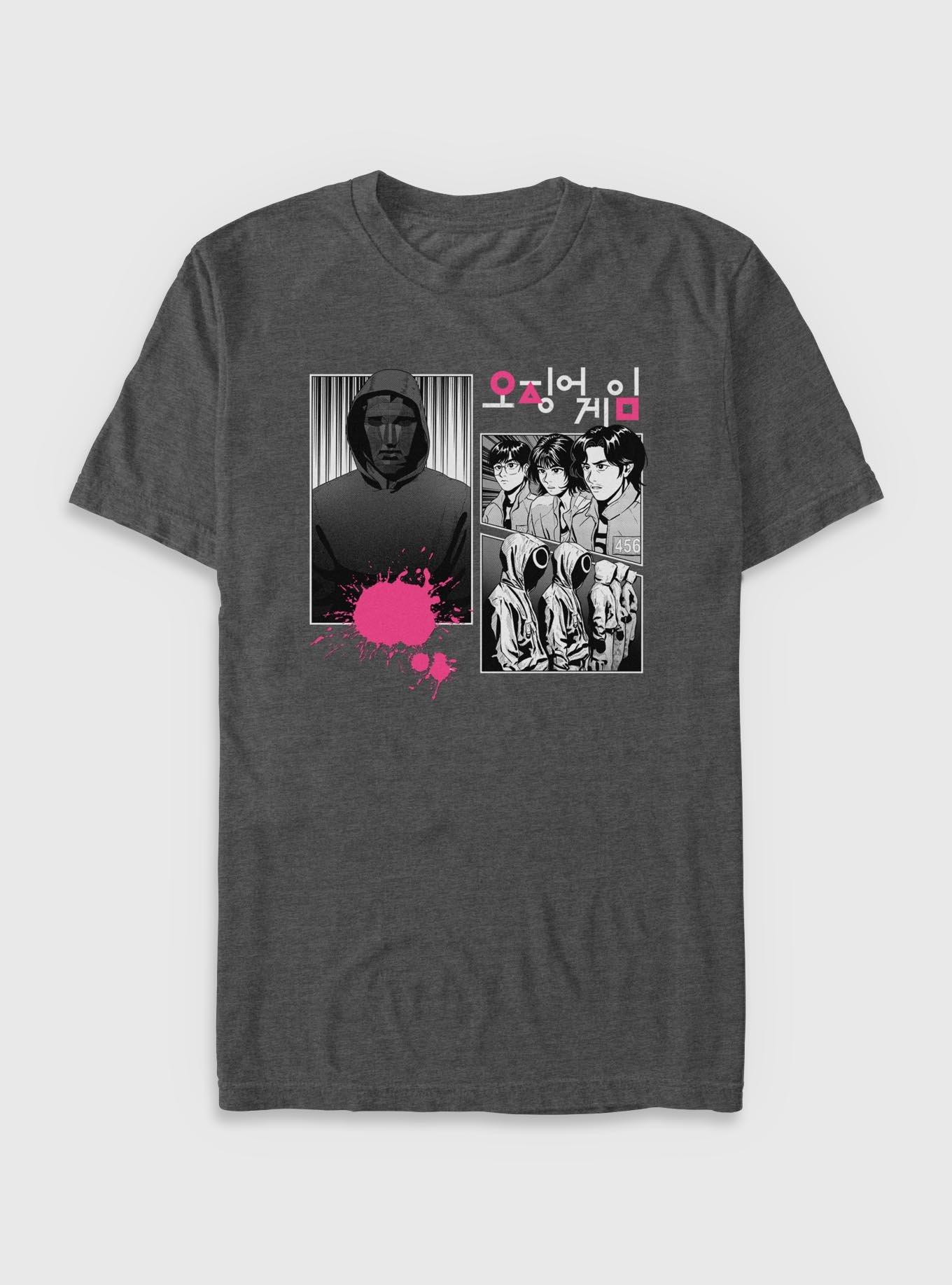 Squid Game Manga Panel T-Shirt, CHAR HTR, hi-res