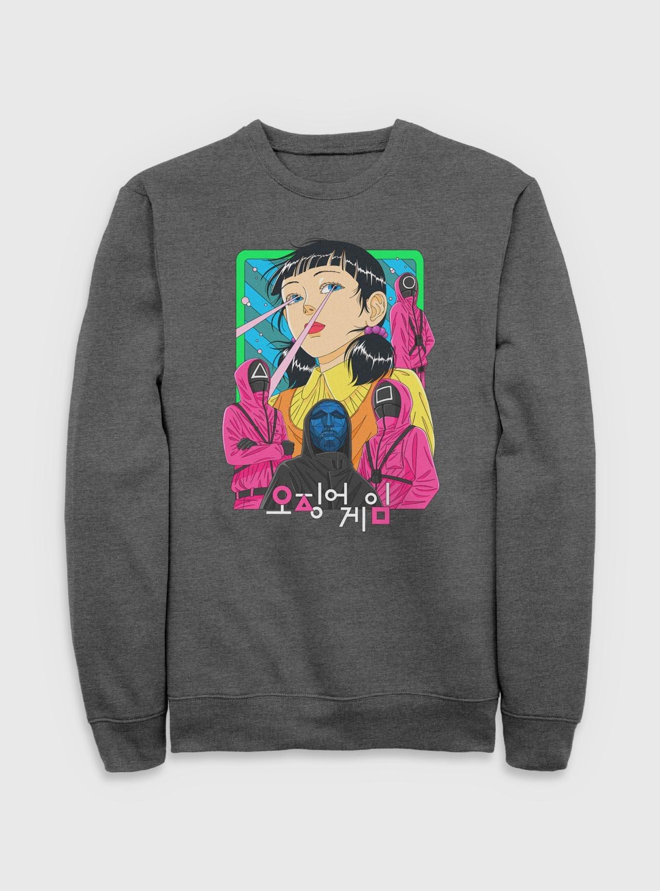 Squid Game Baddies Graphic Sweatshirt, CHAR HTR, hi-res