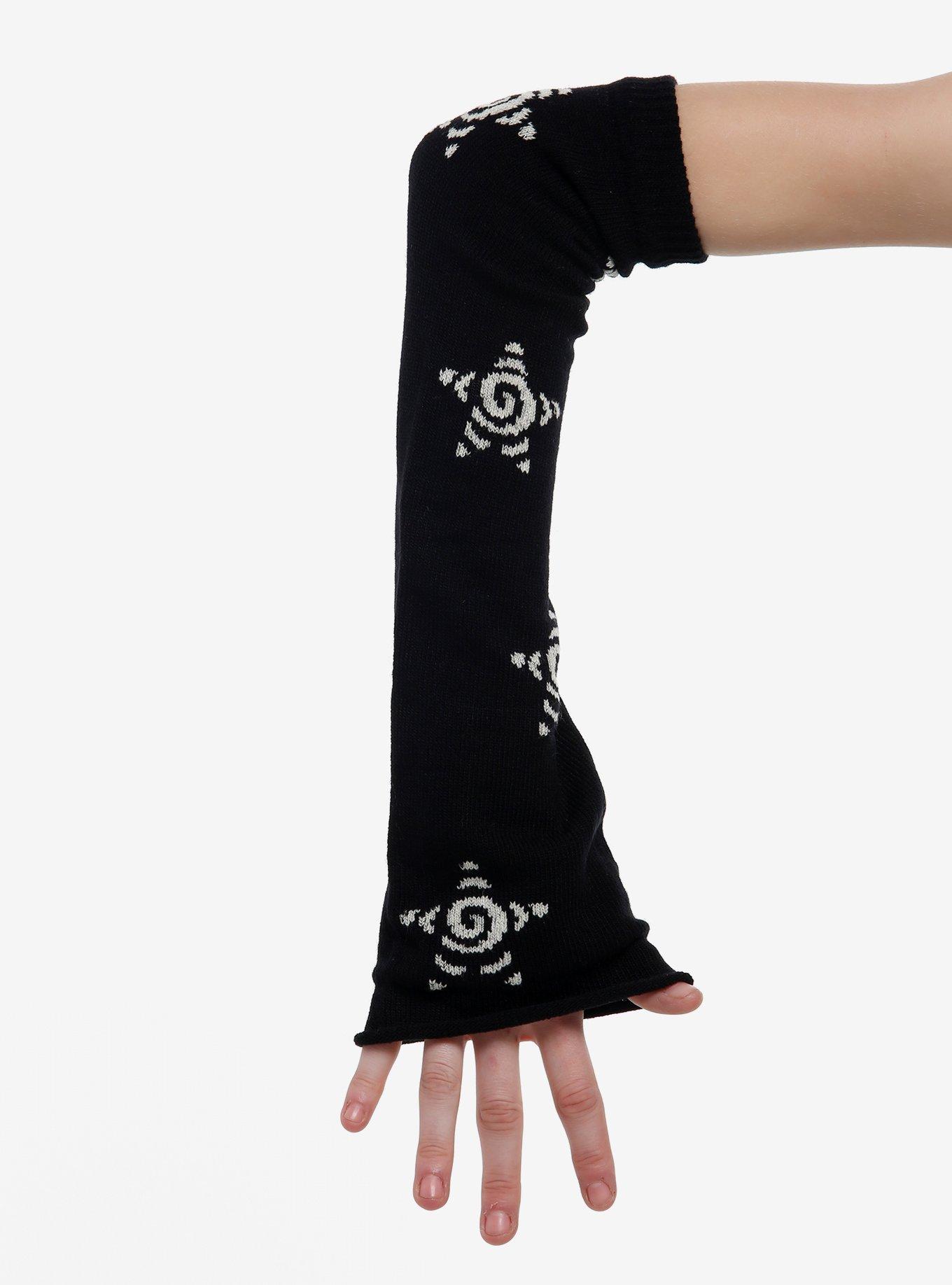 Spiral Stars Black Arm Warmers, , hi-res