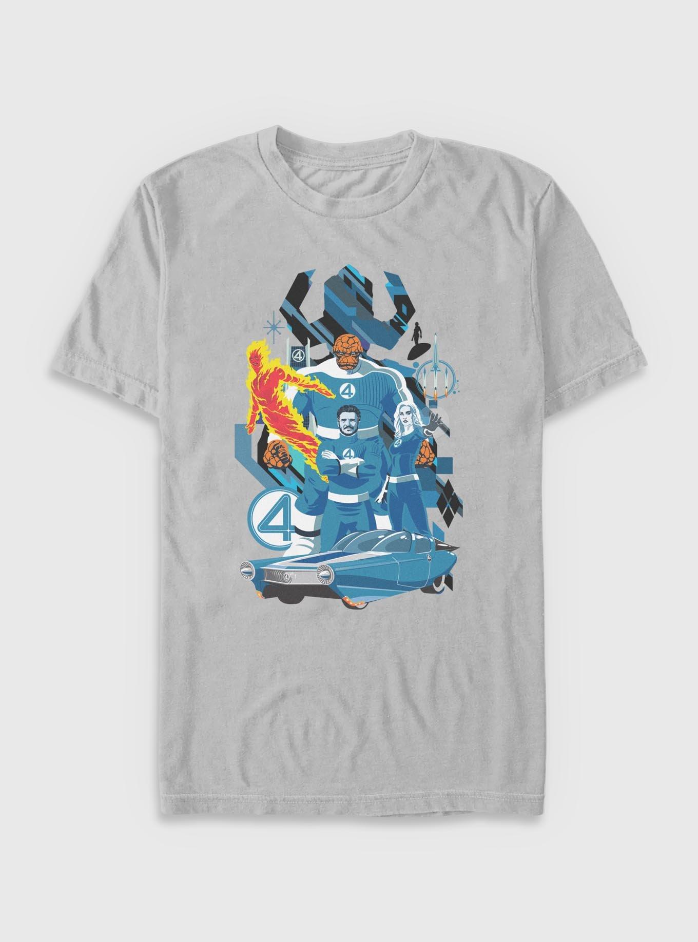 Marvel The Fantastic Four: First Steps Cosmic Battle T-Shirt, ICEGRAY, hi-res