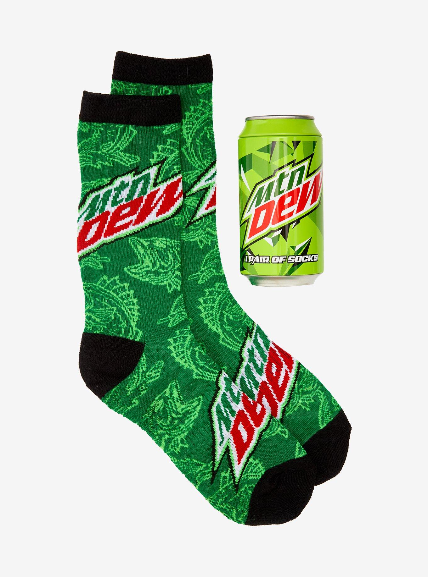 Mountain Dew Bass Pattern Can Crew Socks, , hi-res