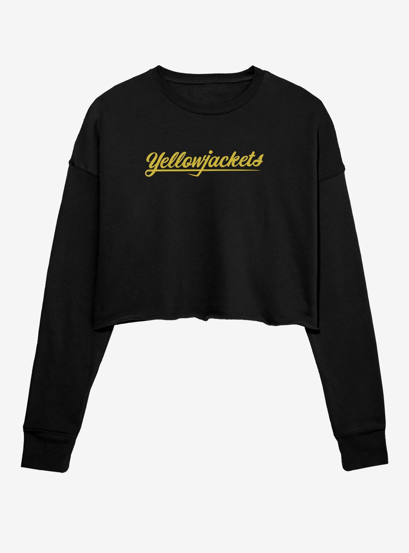 Yellowjackets Logo Girls Crop Sweatshirt, BLACK, hi-res