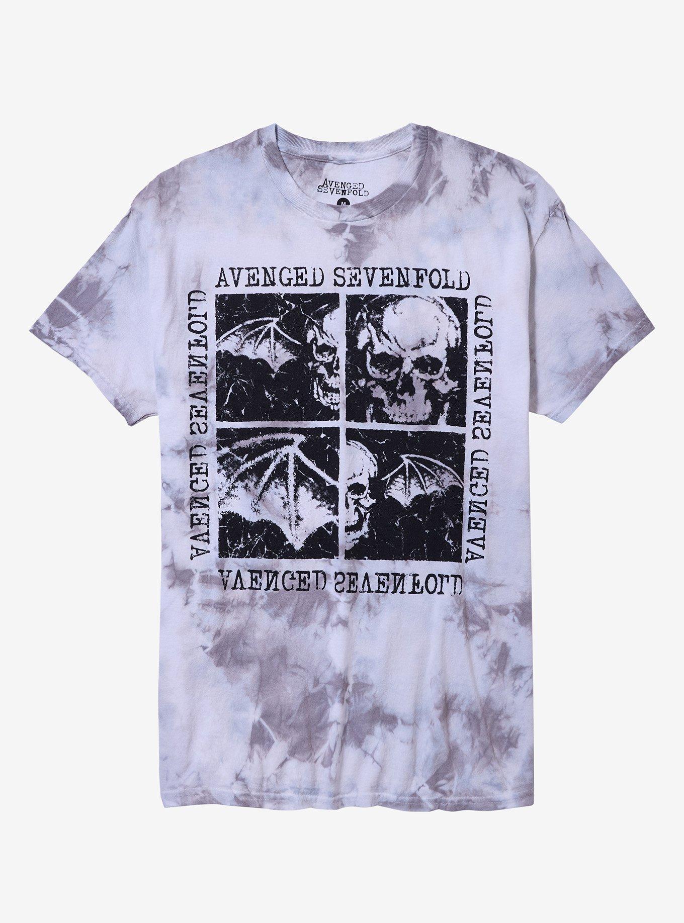 Avenged Sevenfold Deathbat Cloud Wash T-Shirt, , hi-res