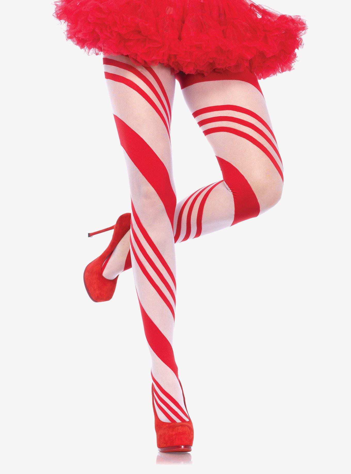 Spandex Sheer Candy Striped Tights, , hi-res