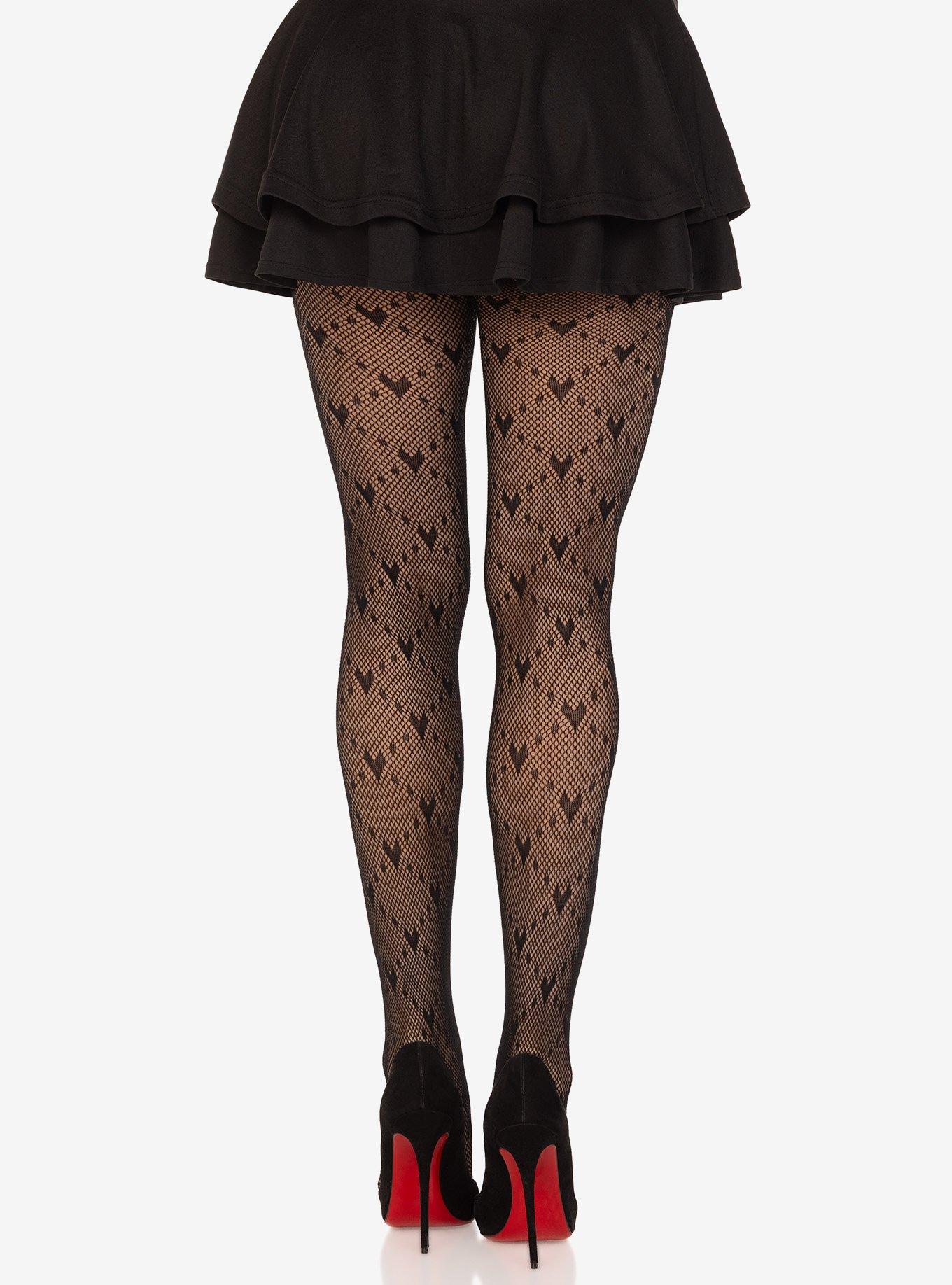 Love Struck Heart Net Tights, , hi-res