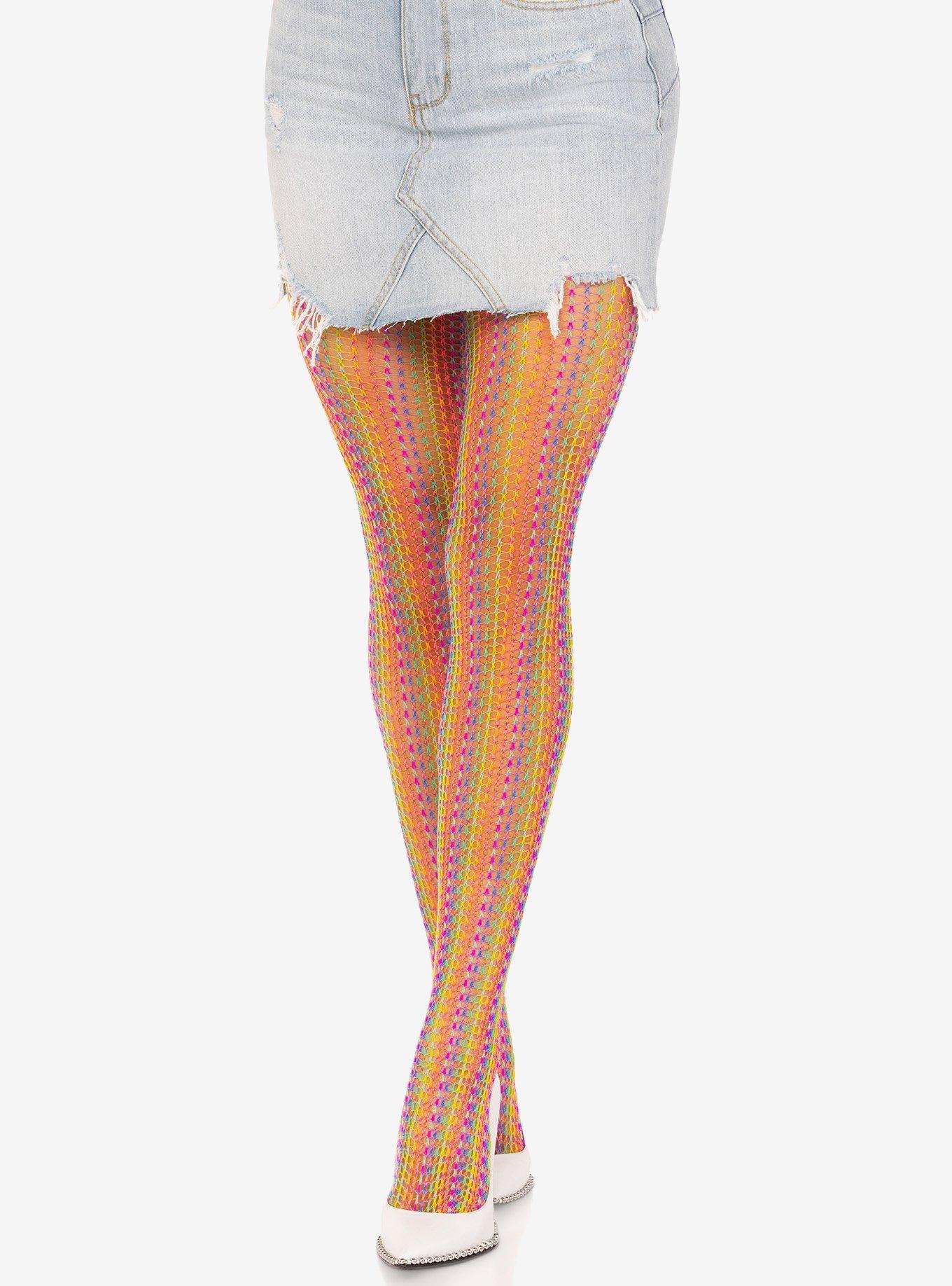 Rainbow Crochet Net Tights, , hi-res