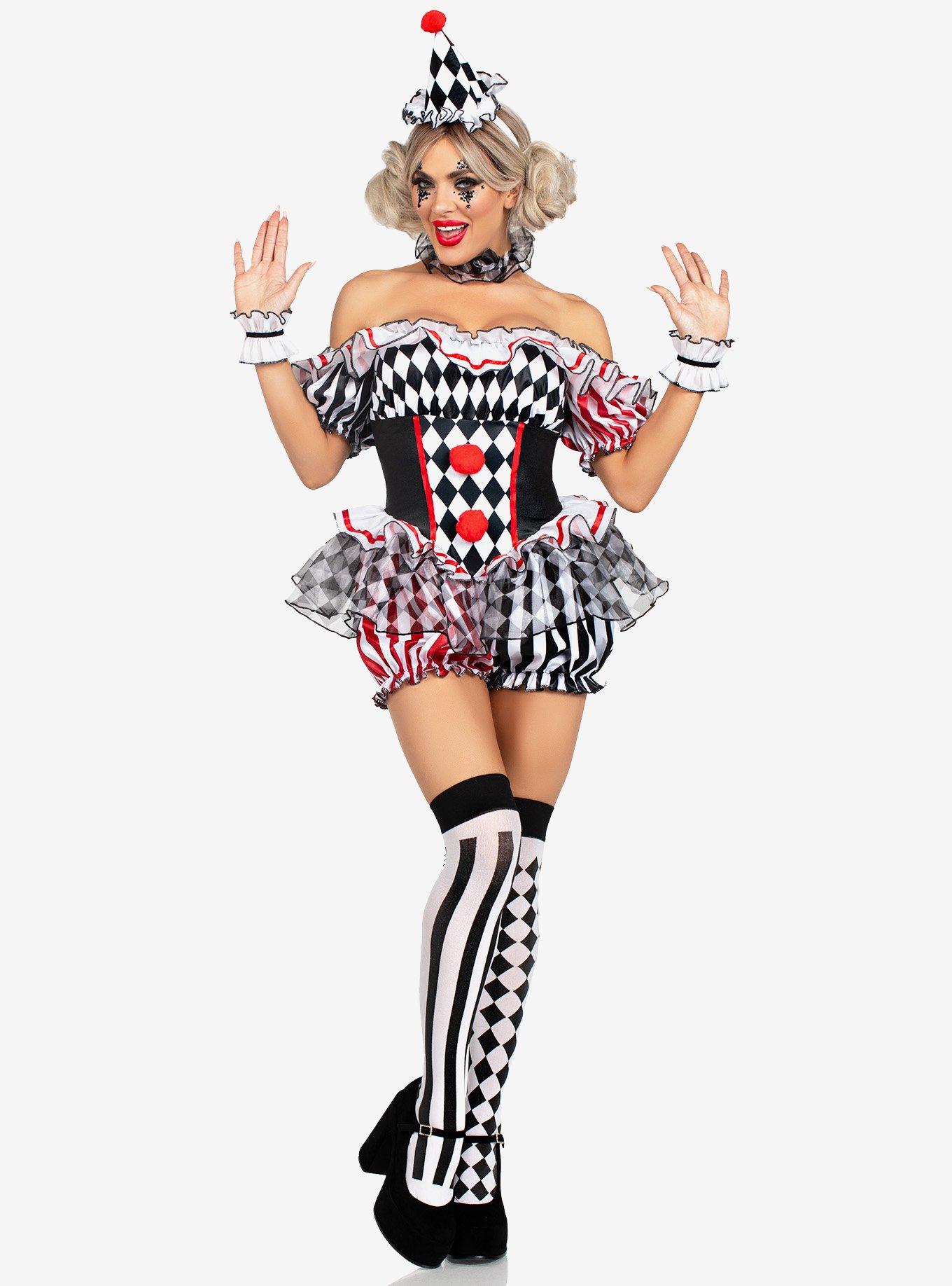 4 PC Darling Harlequin Costume, , hi-res