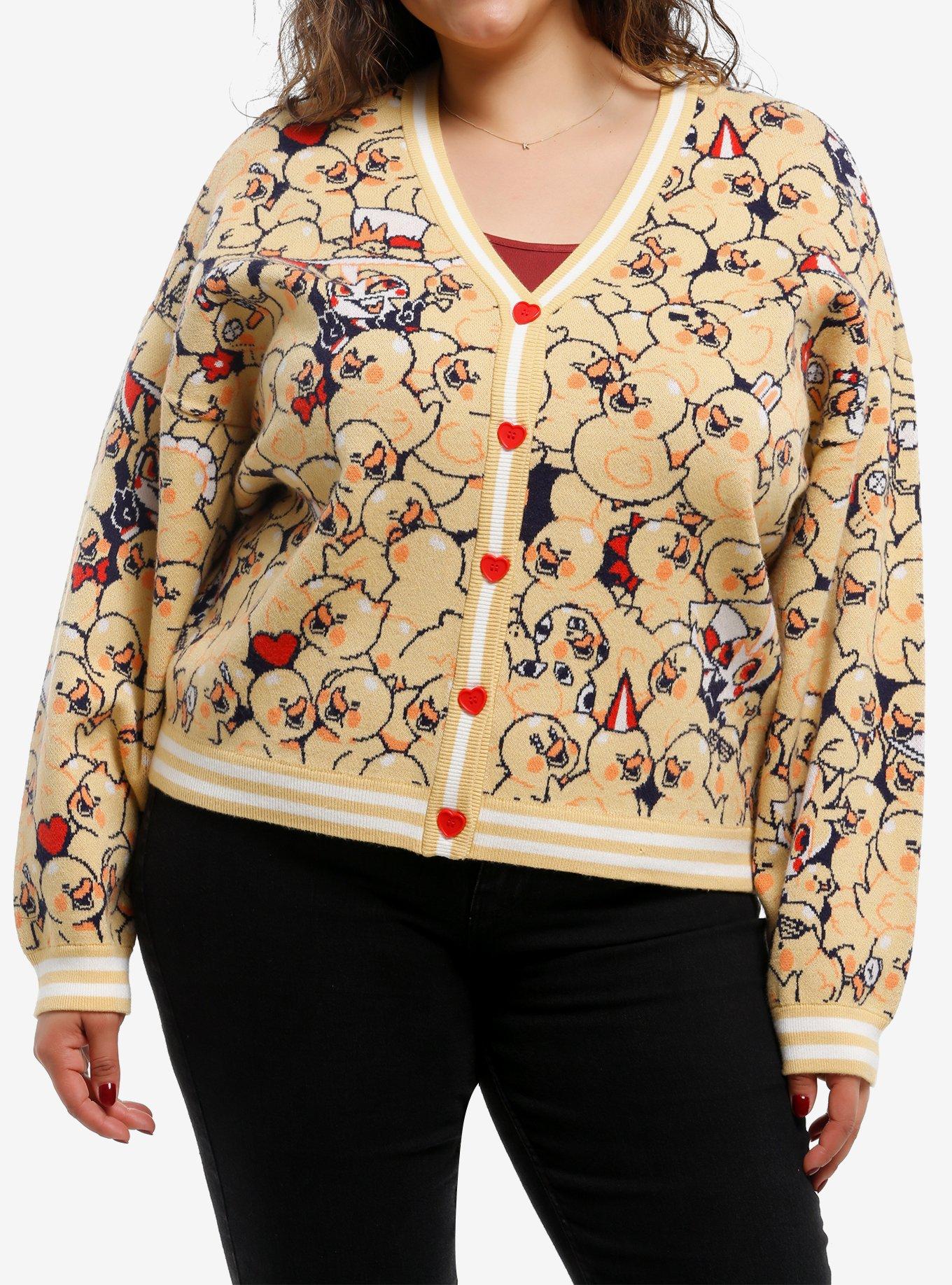 Hazbin Hotel Lucifer Rubber Duck Girls Crop Cardigan Plus Size