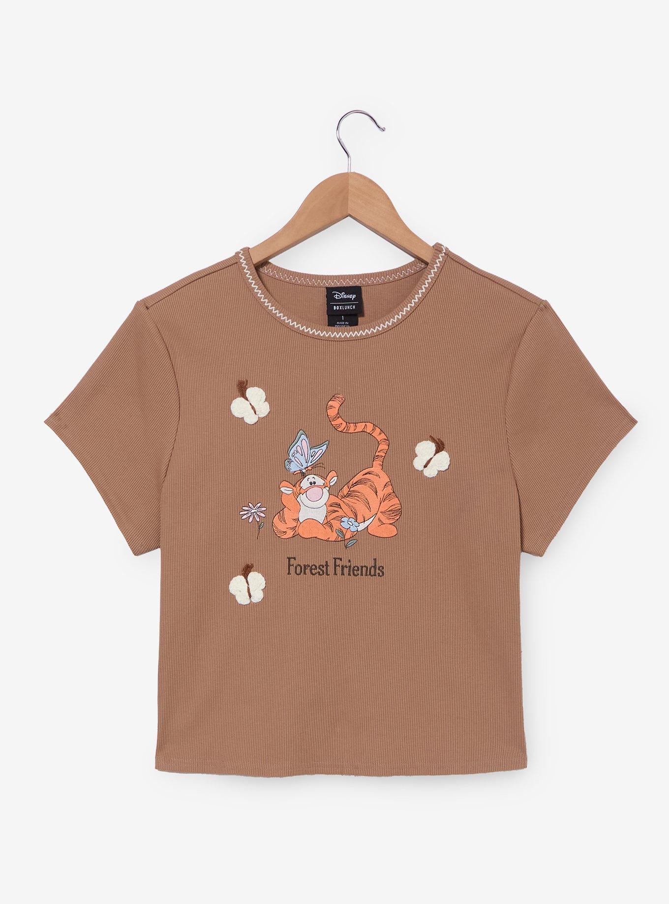 Disney Winnie the Pooh Tigger Butterfly Women's Plus Size Ribbed Crop Top - BoxLunch Exclusive, , hi-res